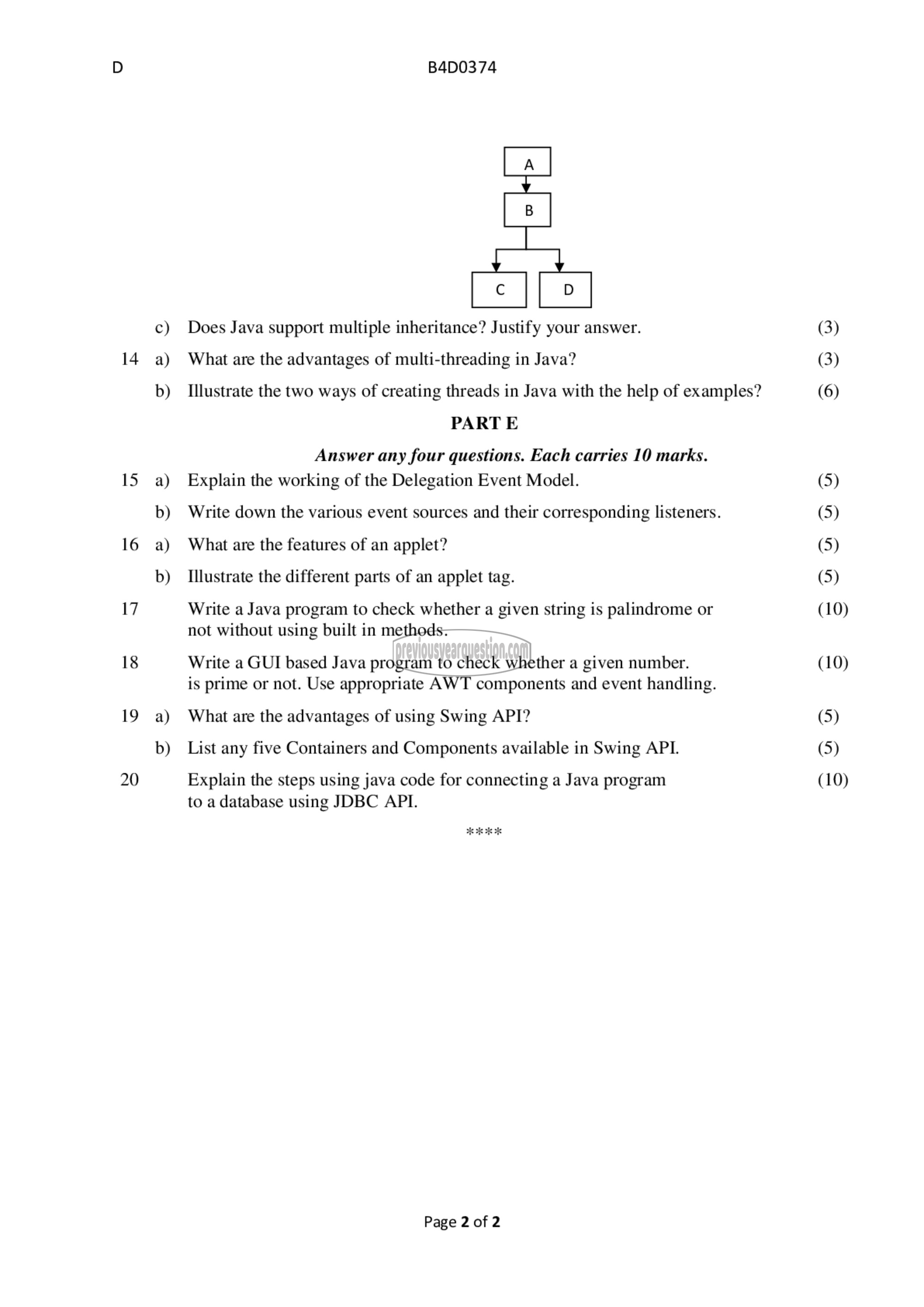 Question Paper - Object Oriented Design and Programming-2