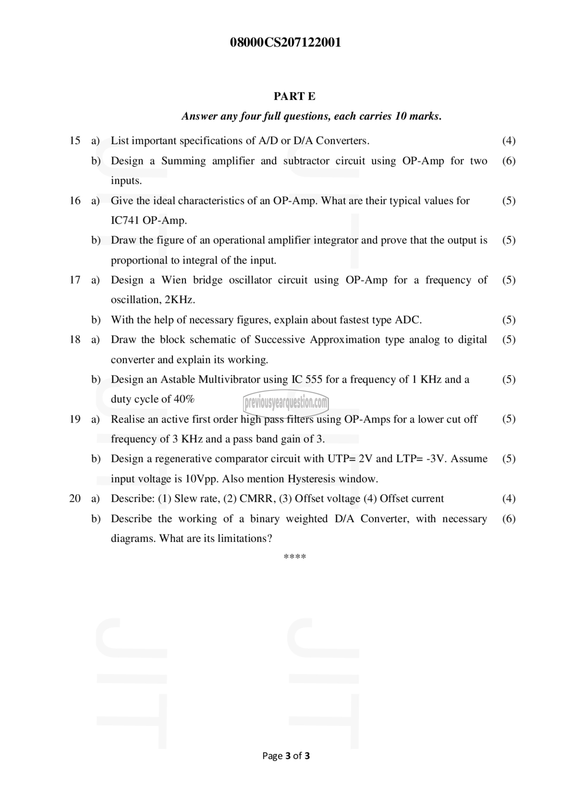 Question Paper - Electronics Devices & Circuits-3