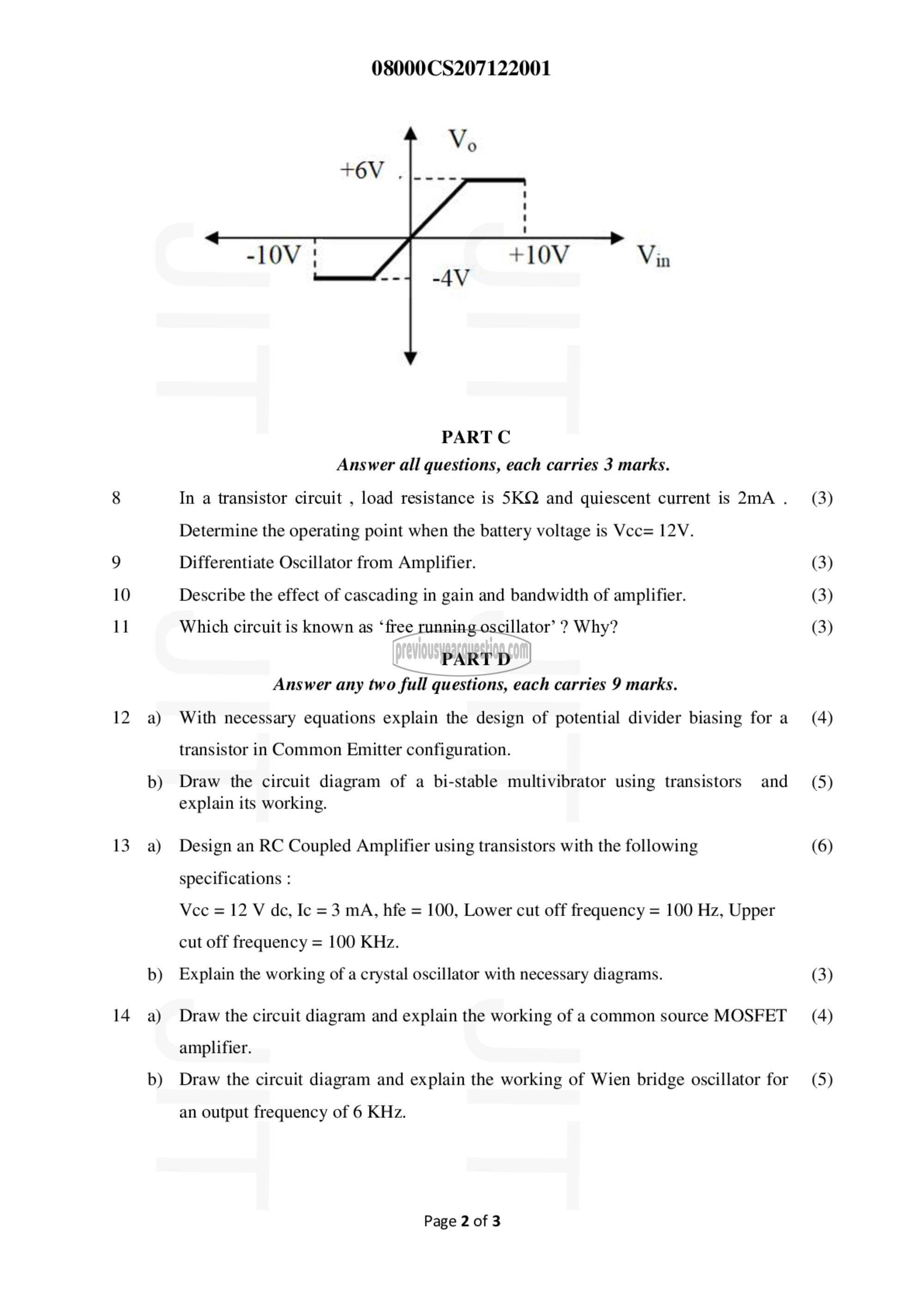 Question Paper - Electronics Devices & Circuits-2