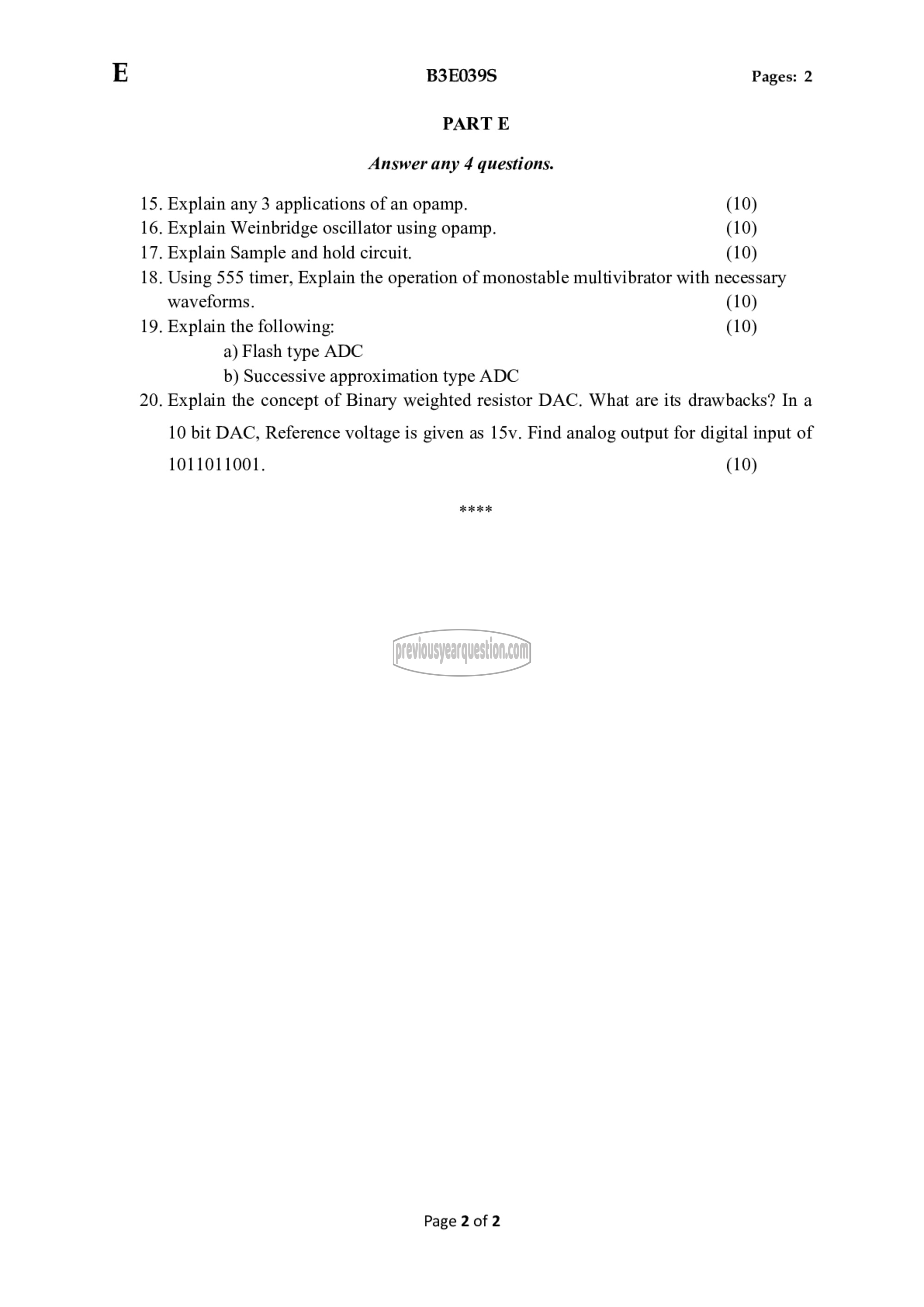 Question Paper - Electronics Devices & Circuits-2