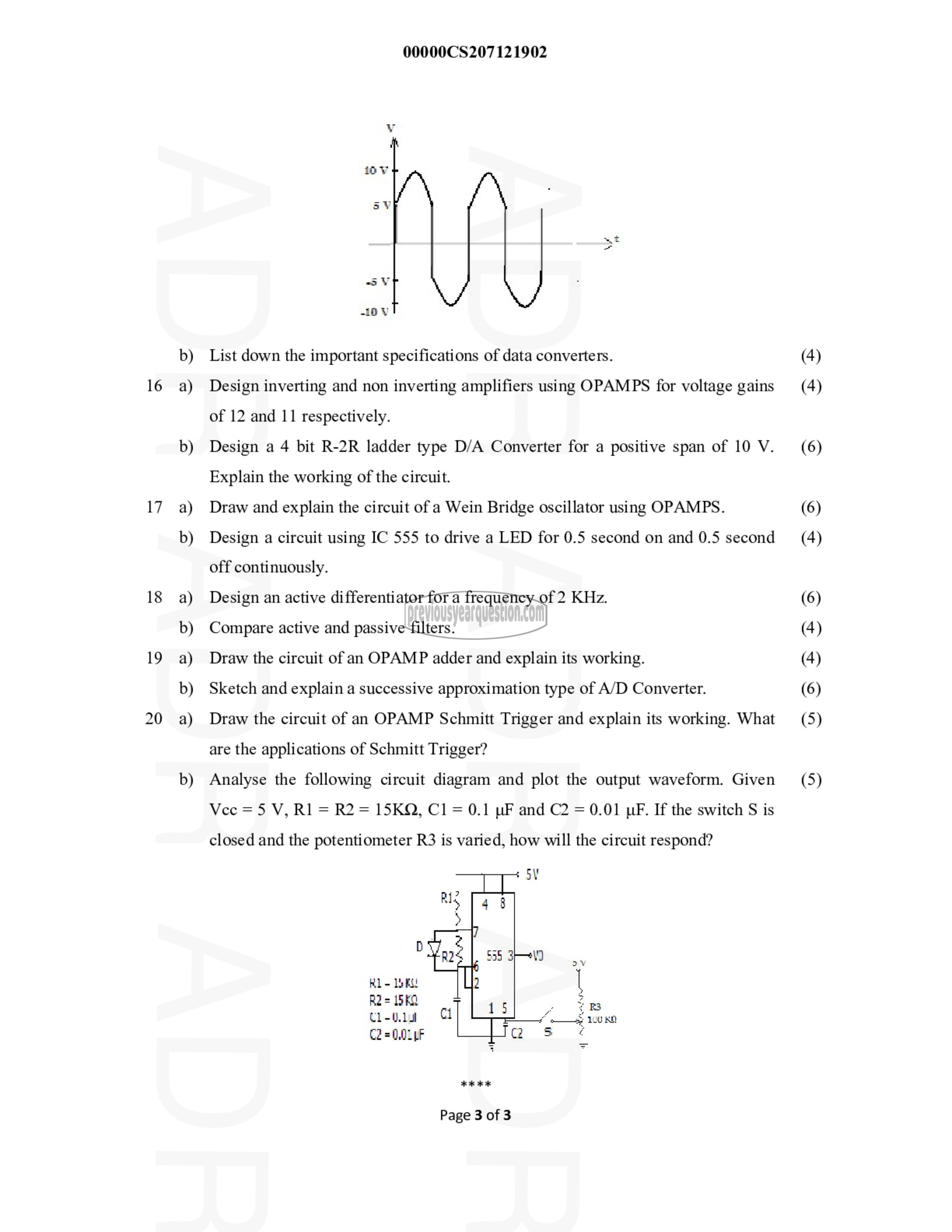 Question Paper - Electronics Devices & Circuits-3