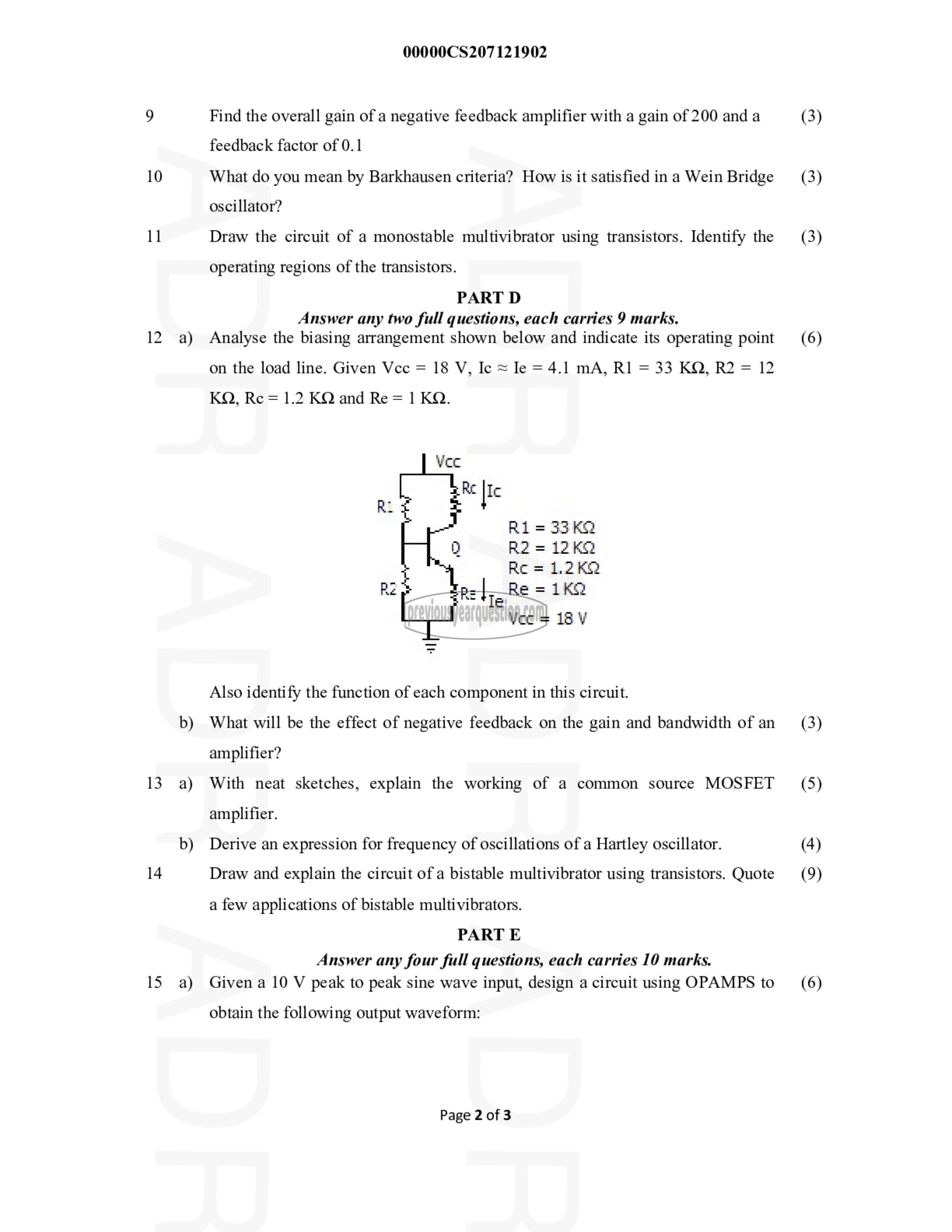 Question Paper - Electronics Devices & Circuits-2