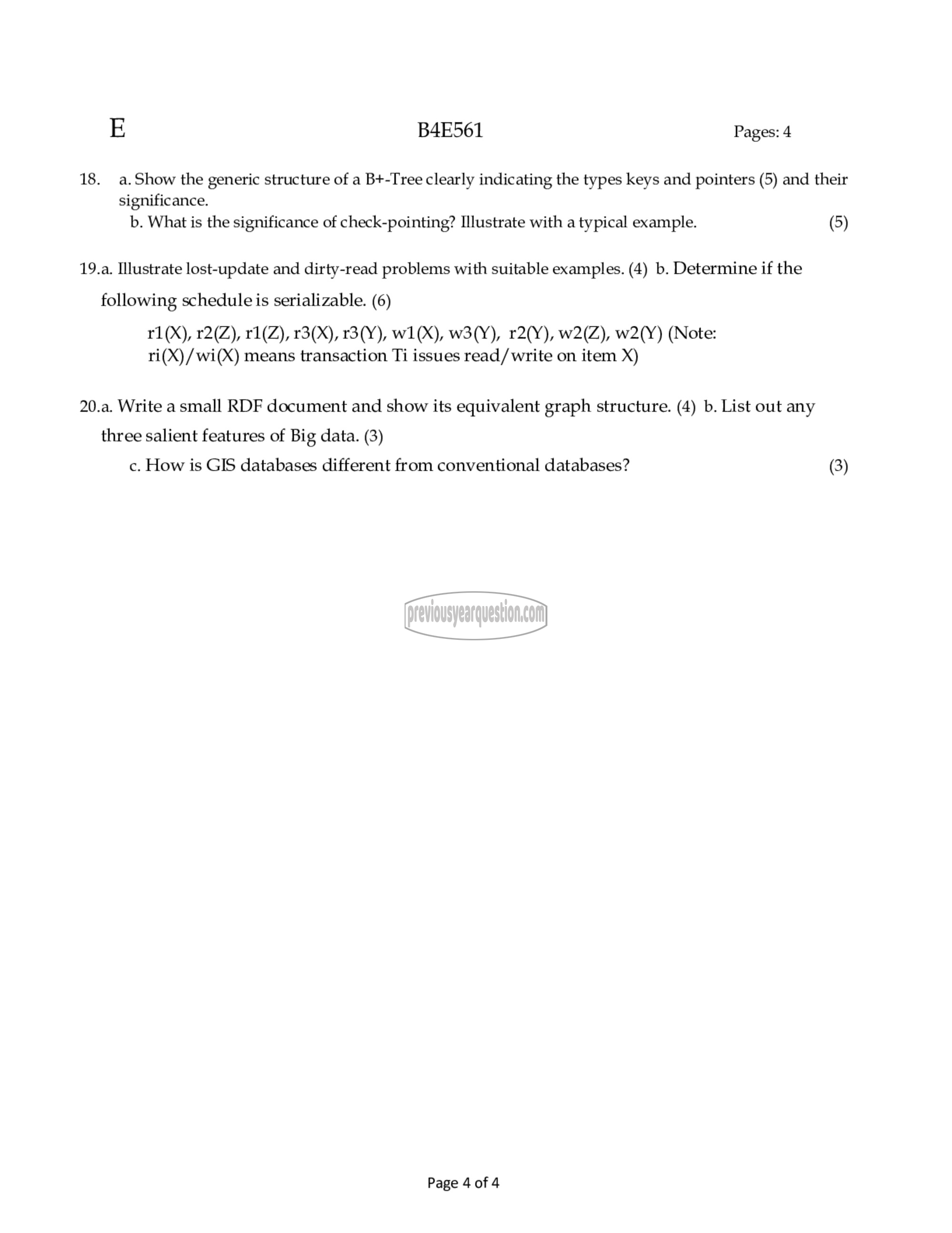 Question Paper - Principles of Database Design-4