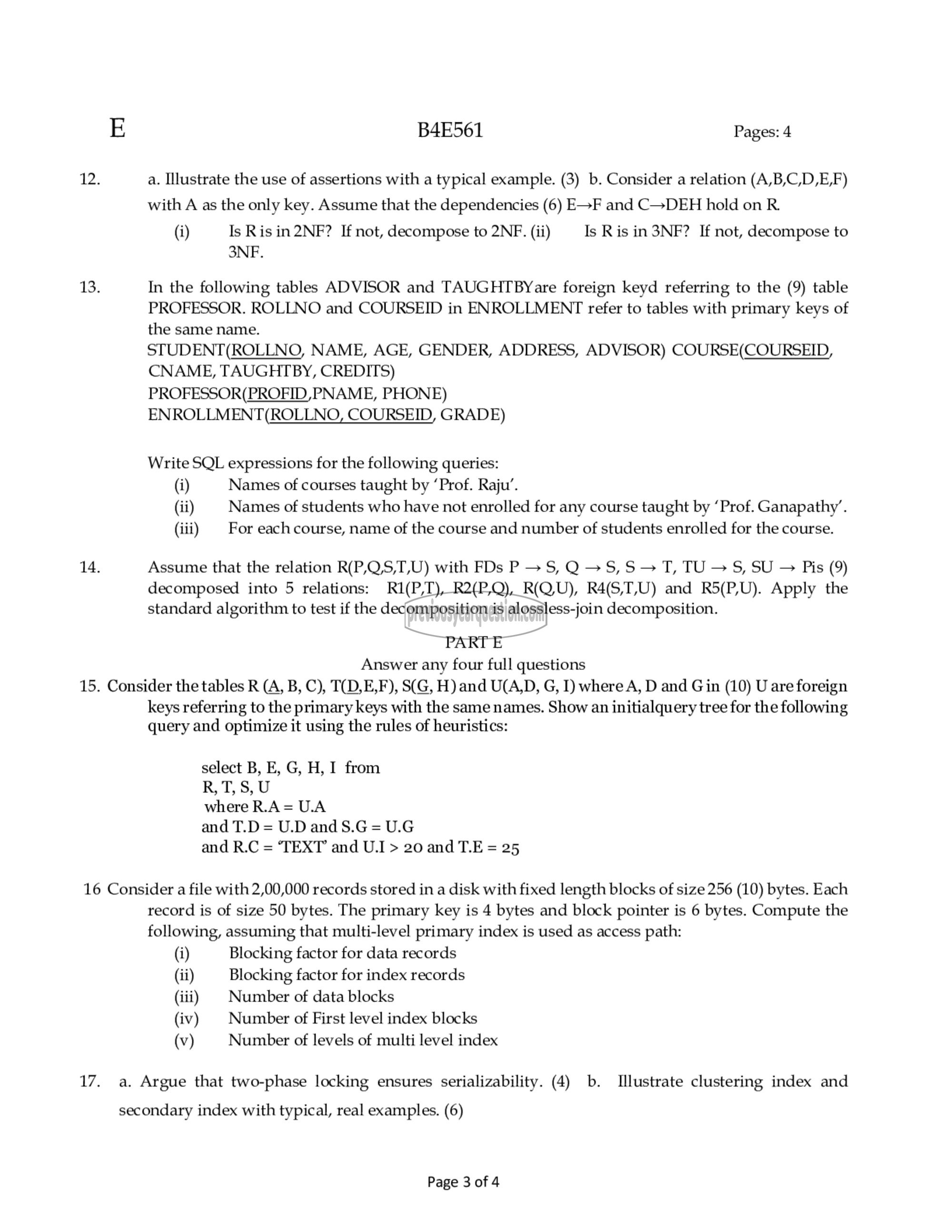 Question Paper - Principles of Database Design-3