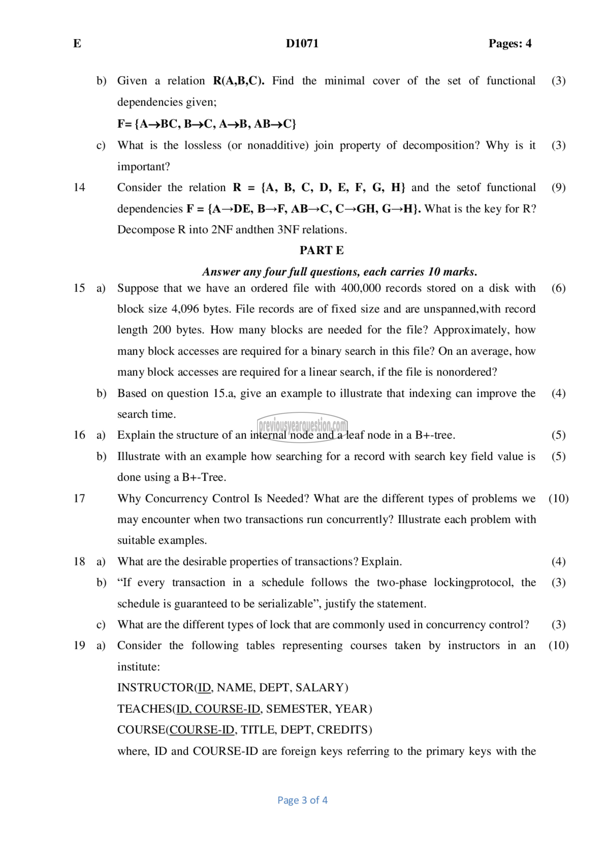 Question Paper - Principles of Database Design-3