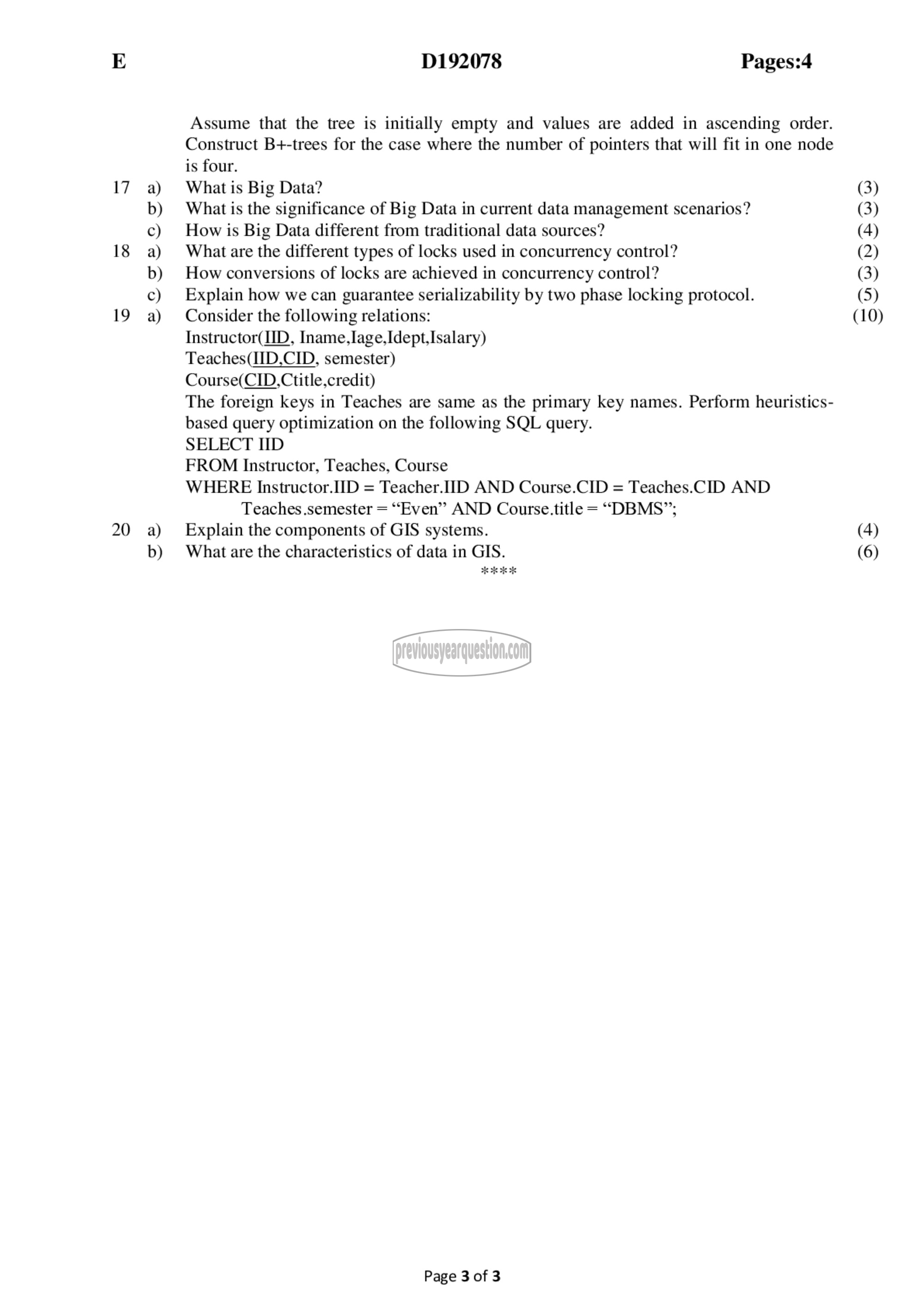 Question Paper - Principles of Database Design-3