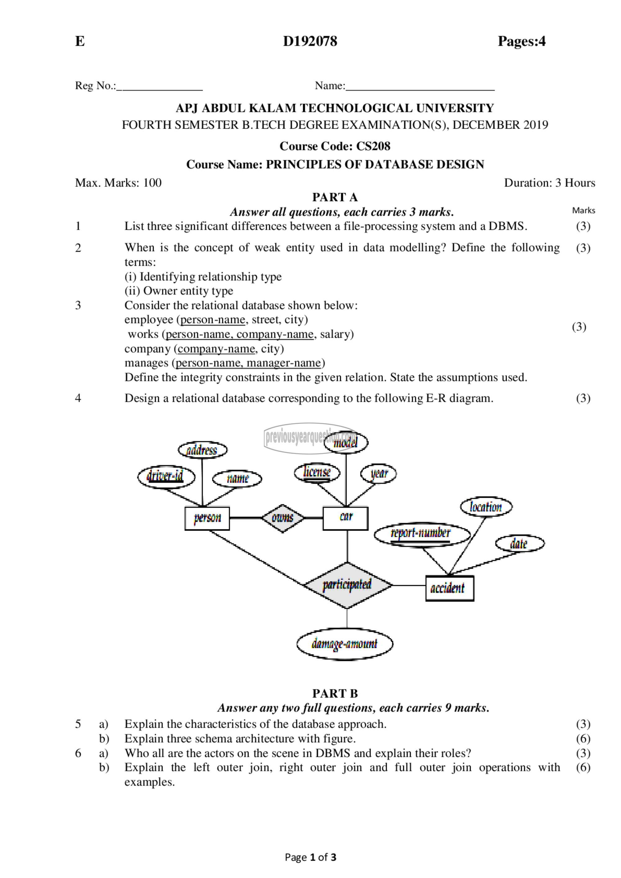 Question Paper - Principles of Database Design-1