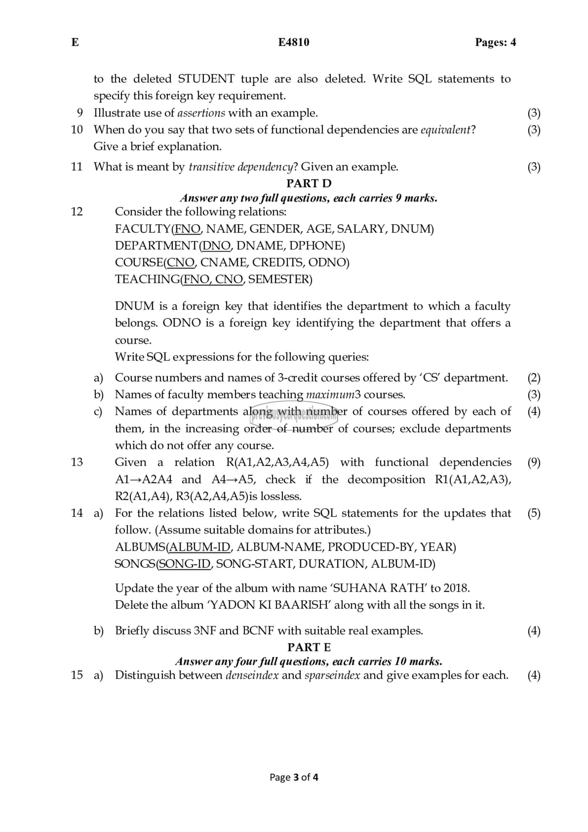 Question Paper - Principles of Database Design-3