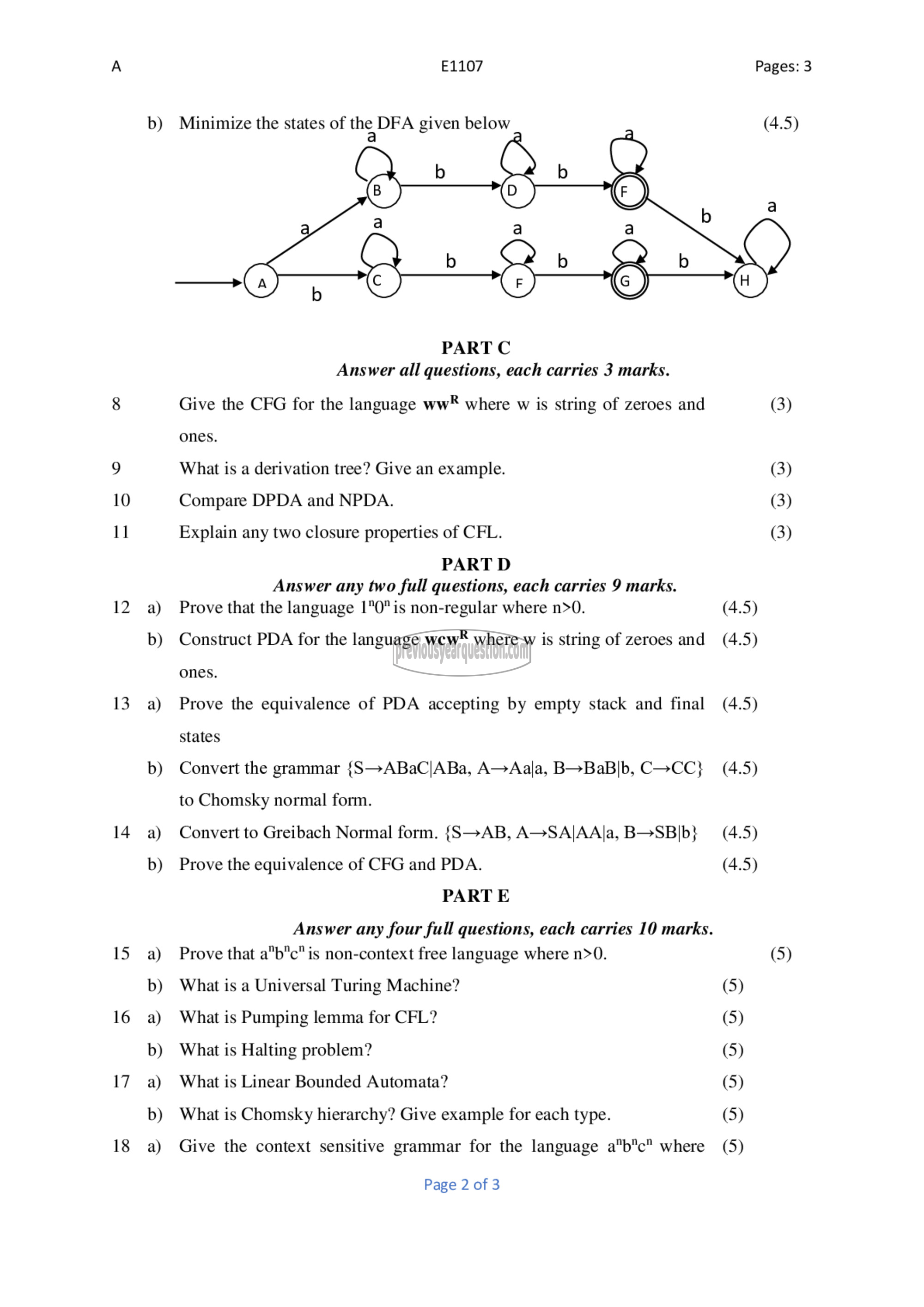 Question Paper - Theory of Computation-2