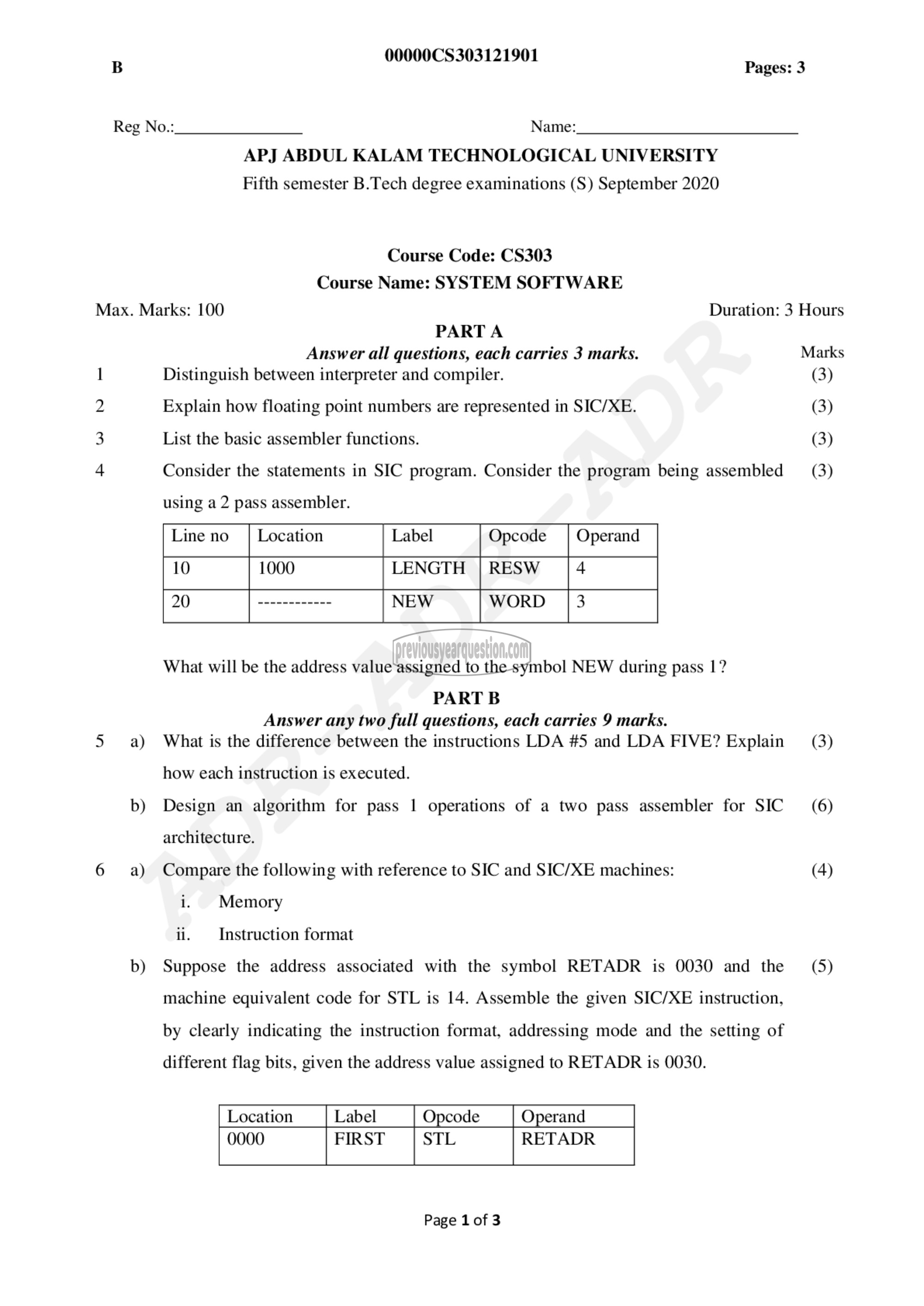 Question Paper - System Software-1