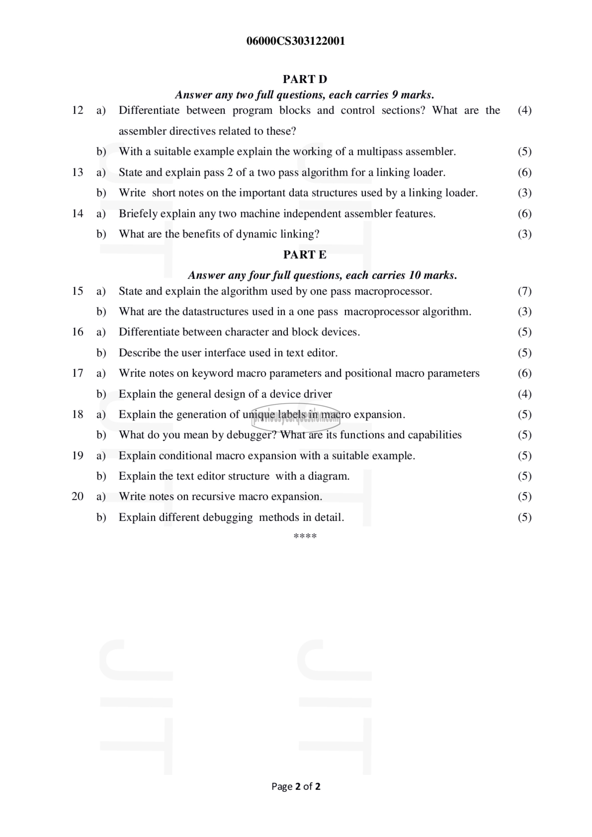 Question Paper - System Software-2