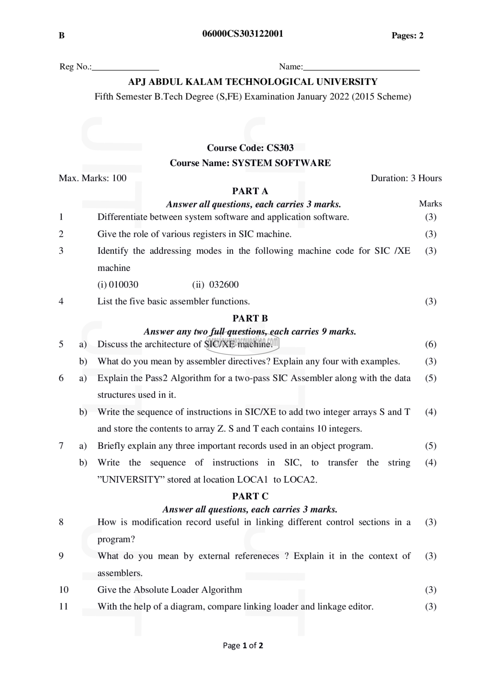 Question Paper - System Software-1