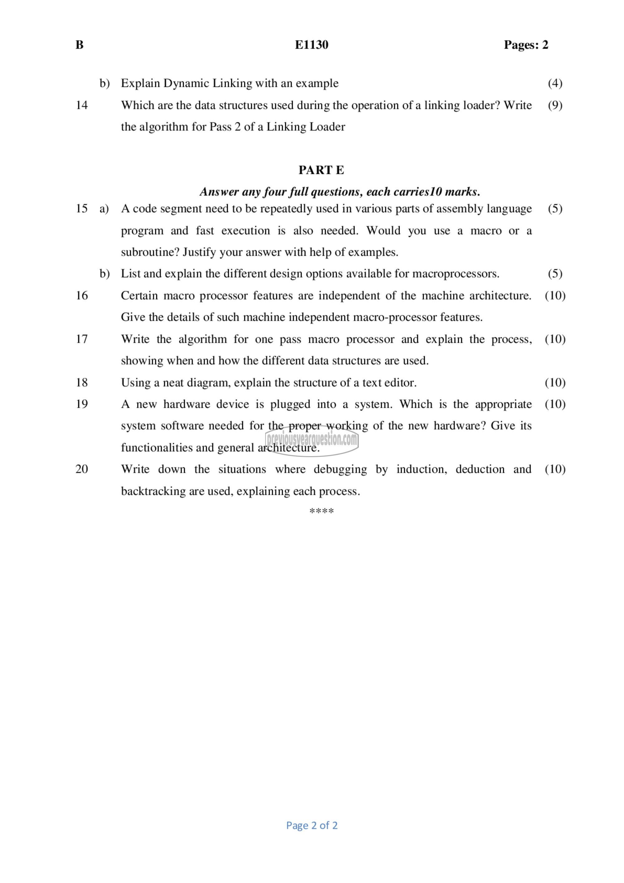 Question Paper - System Software-2