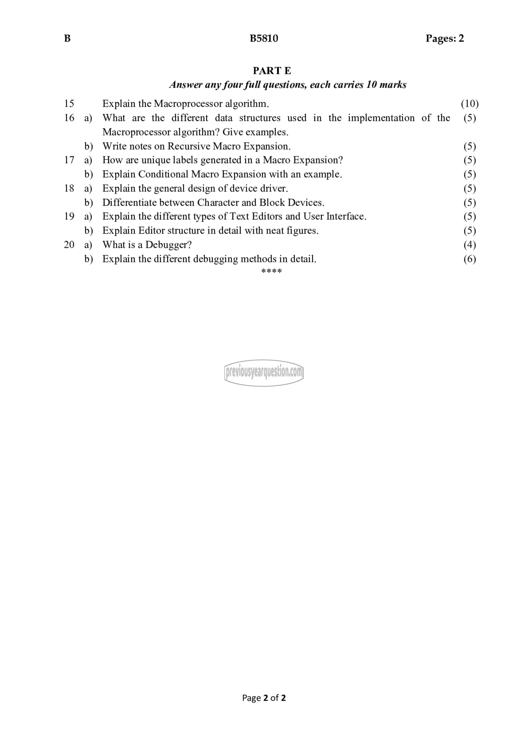 Question Paper - System Software-2