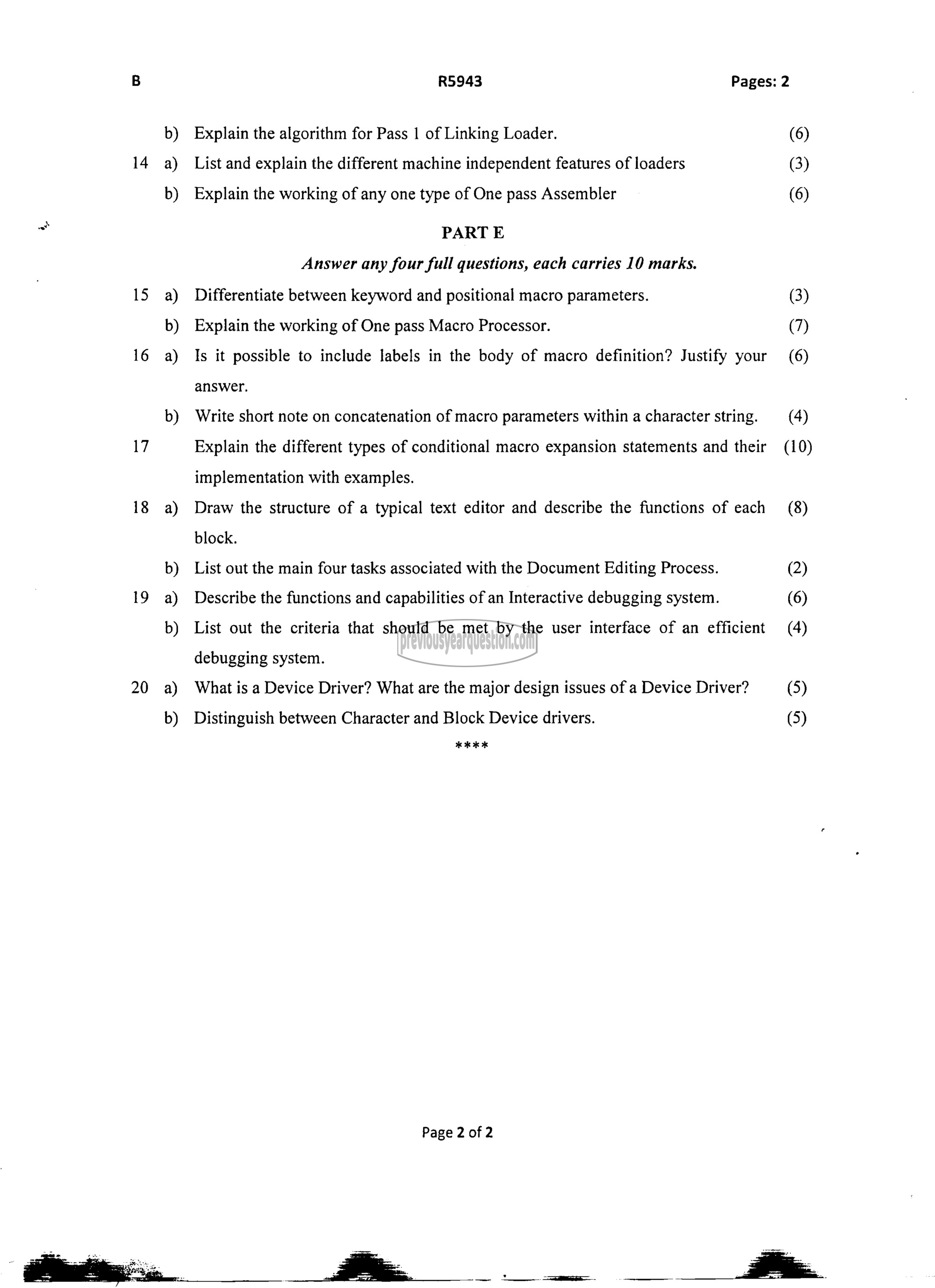 Question Paper - System Software-2