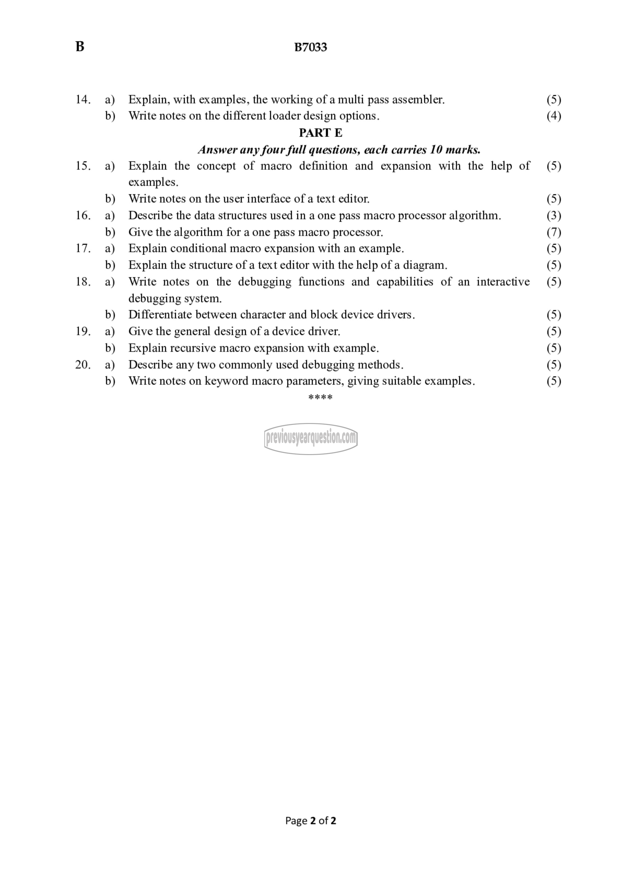 Question Paper - System Software-2