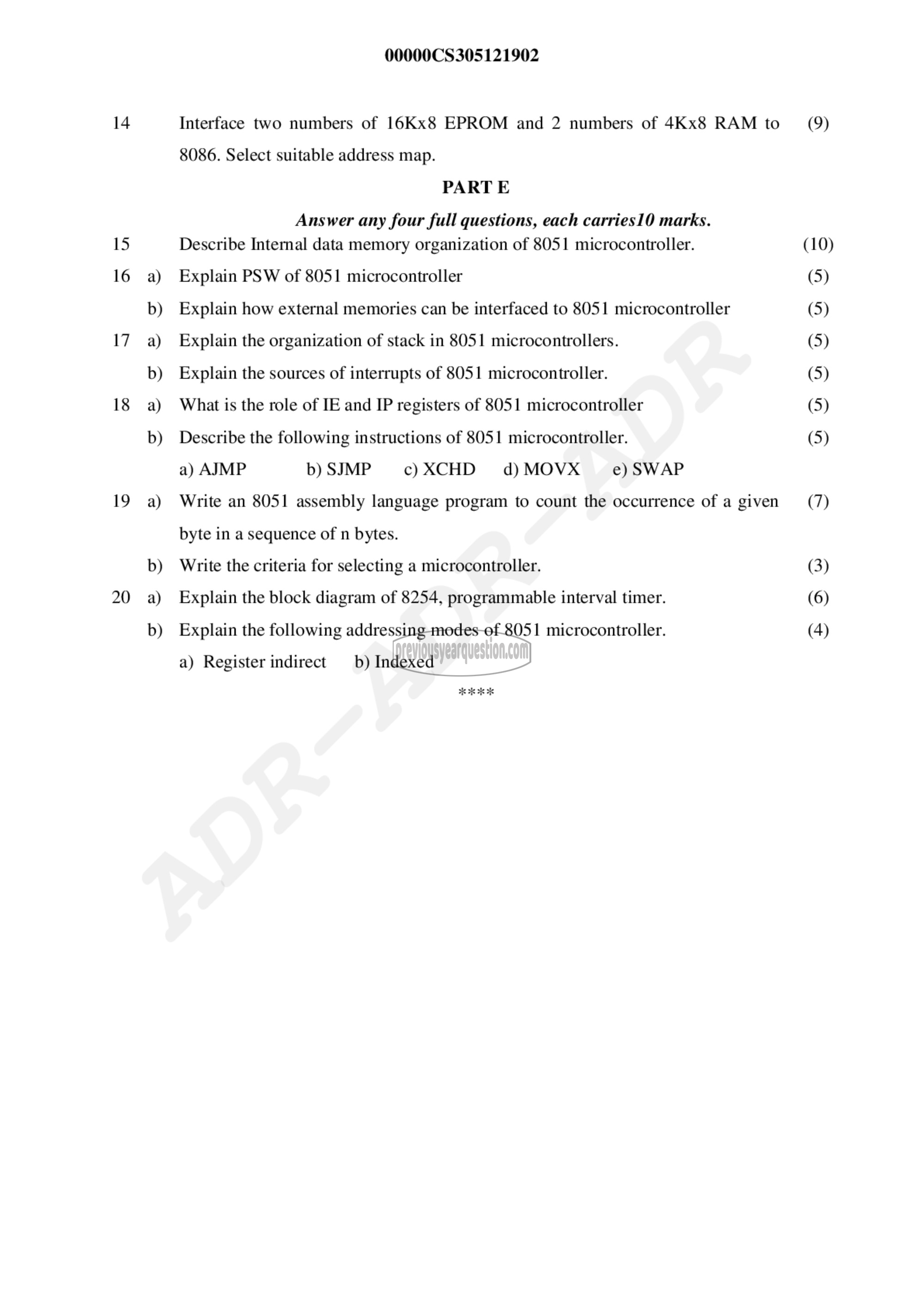 Question Paper - Microprocessors and Microcontrollers-2