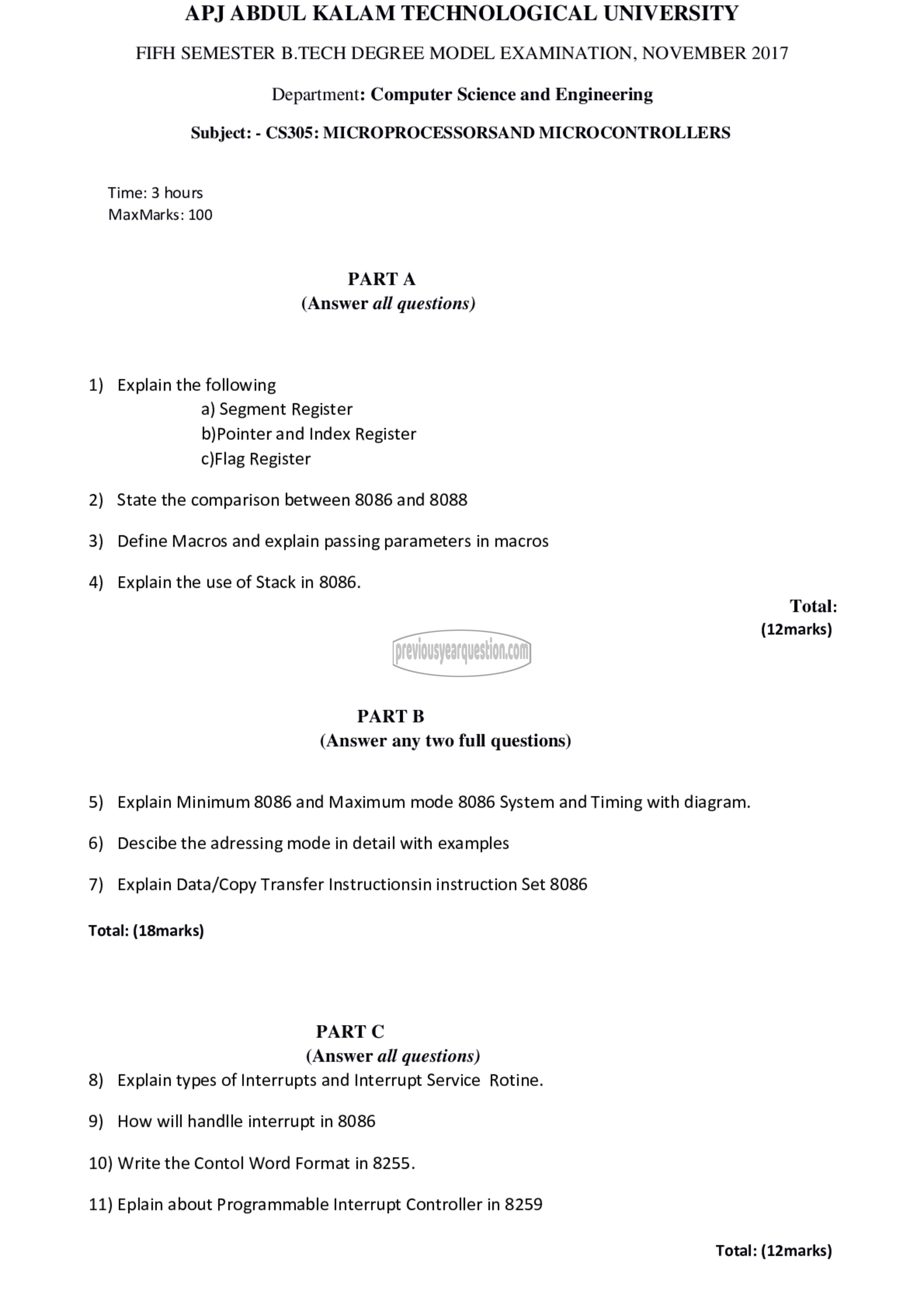 Question Paper - Microprocessors and Microcontrollers-1