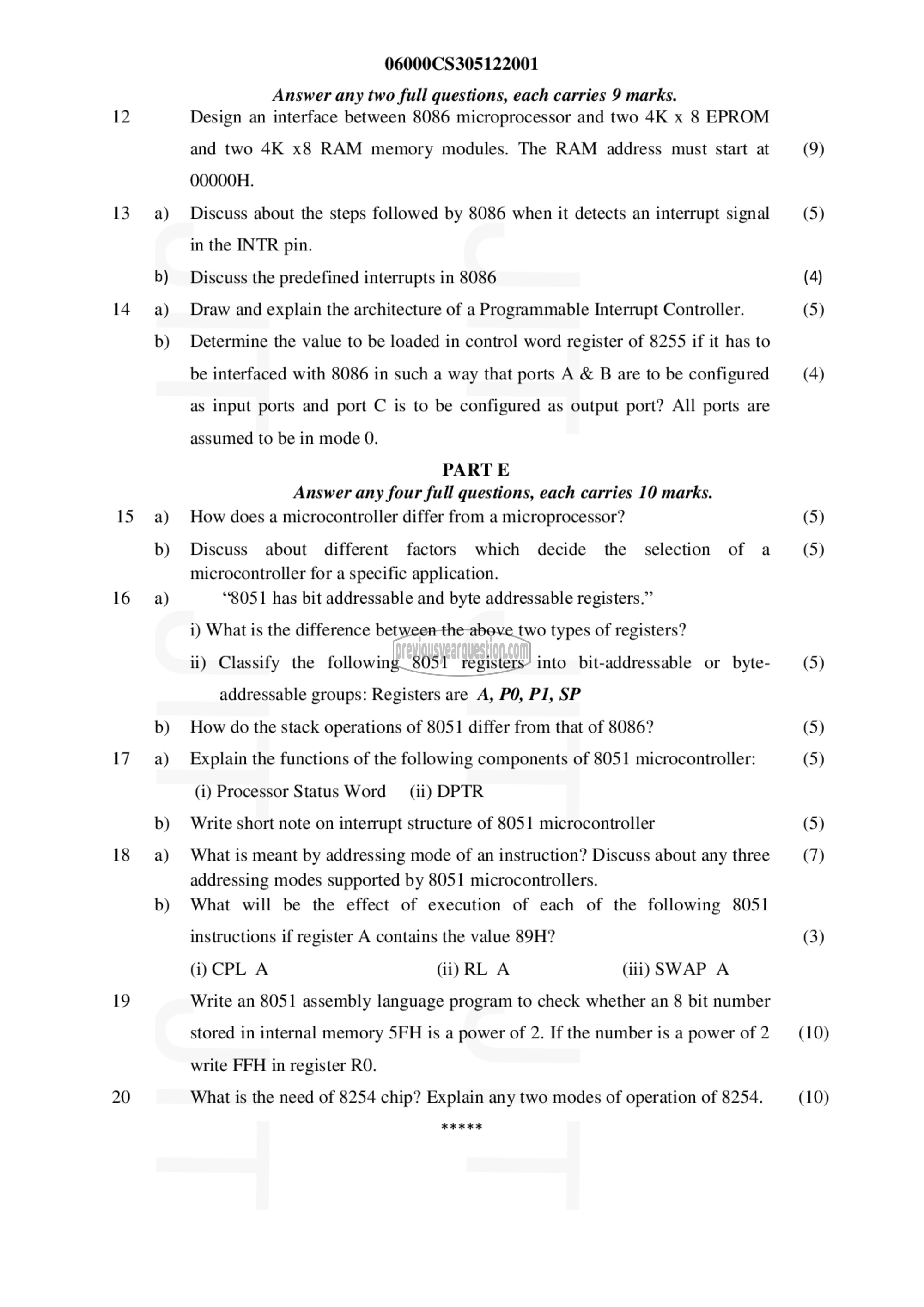 Question Paper - Microprocessors and Microcontrollers-2