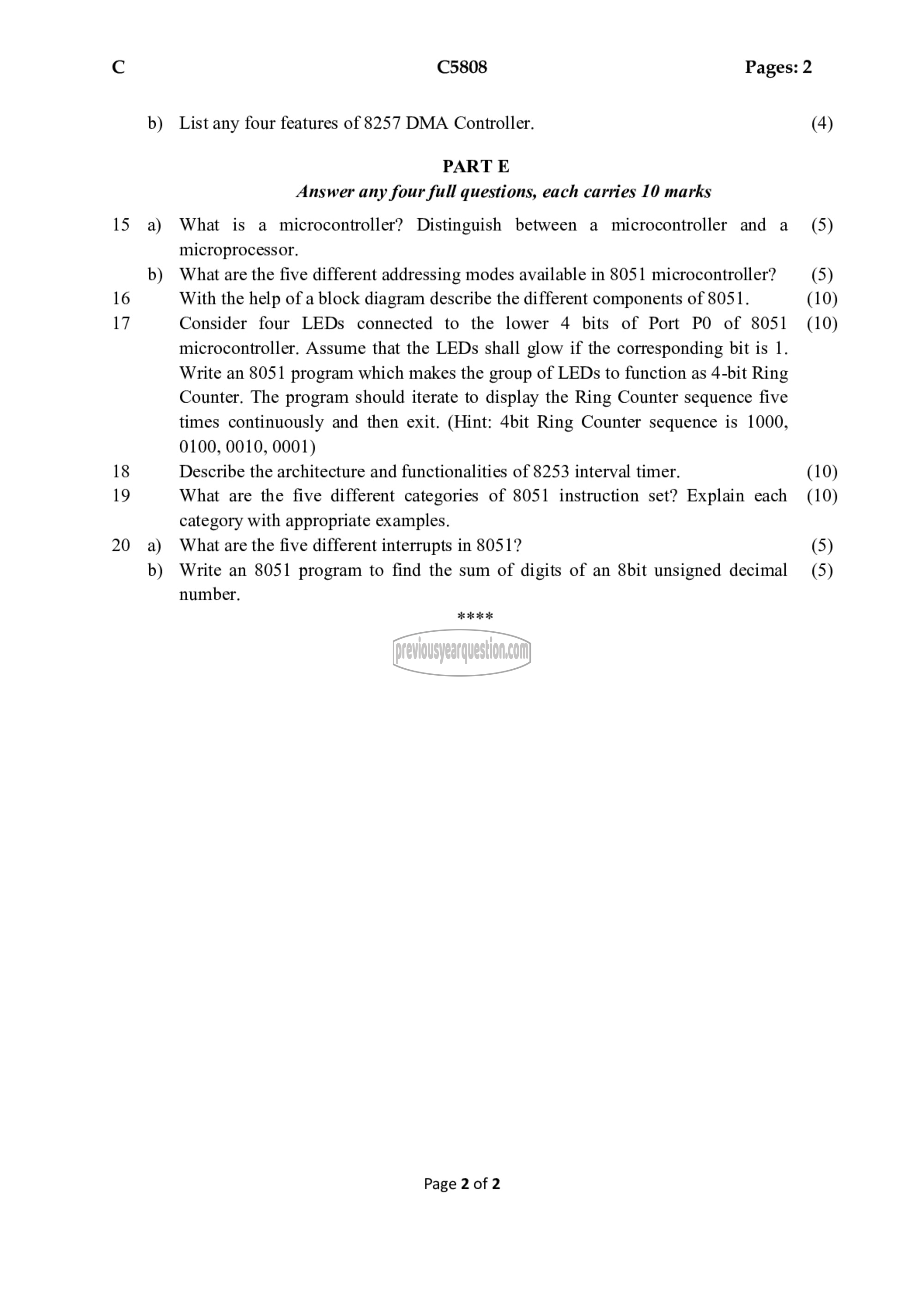 Question Paper - Microprocessors and Microcontrollers-2