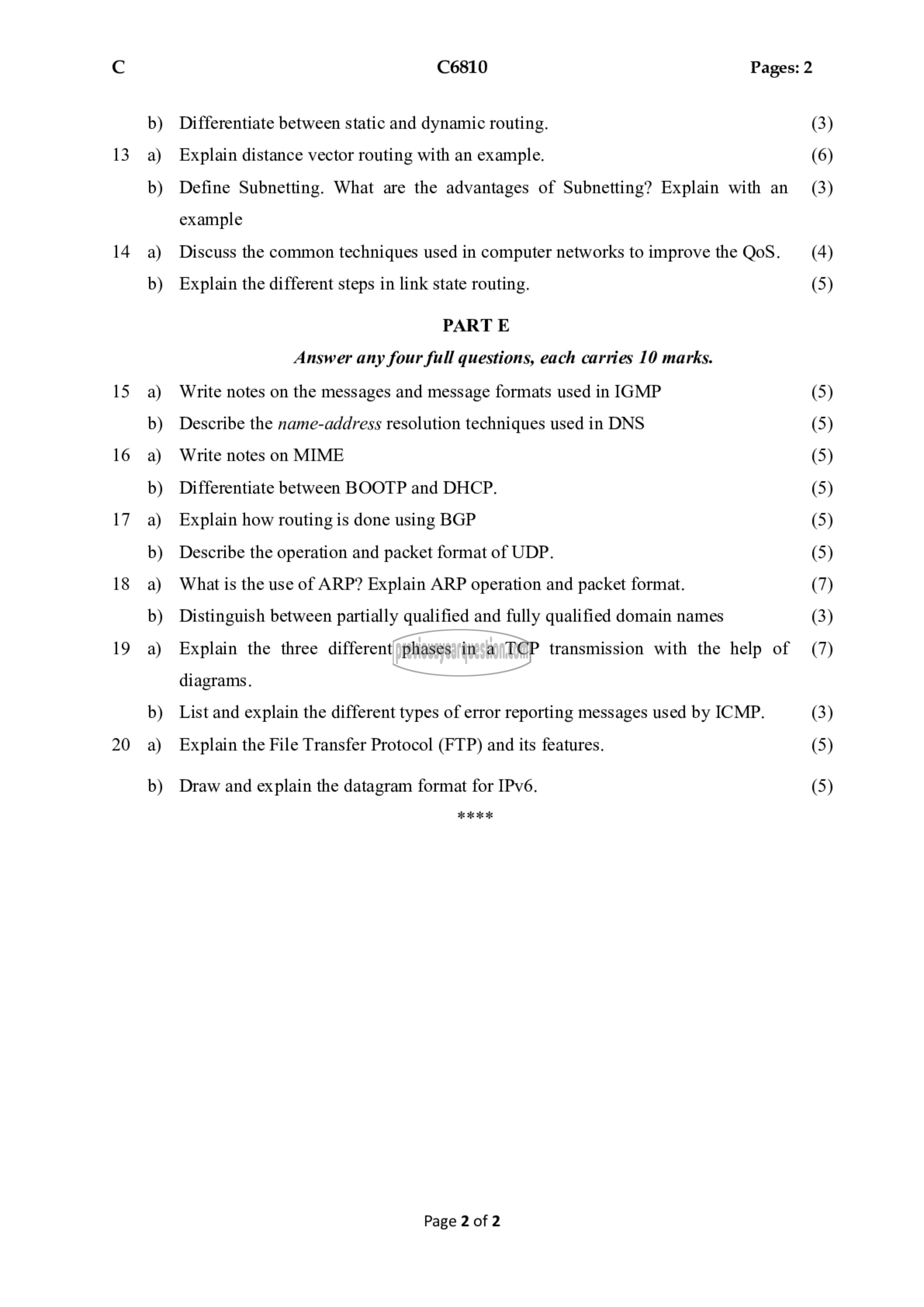 Question Paper - Computer Networks-2