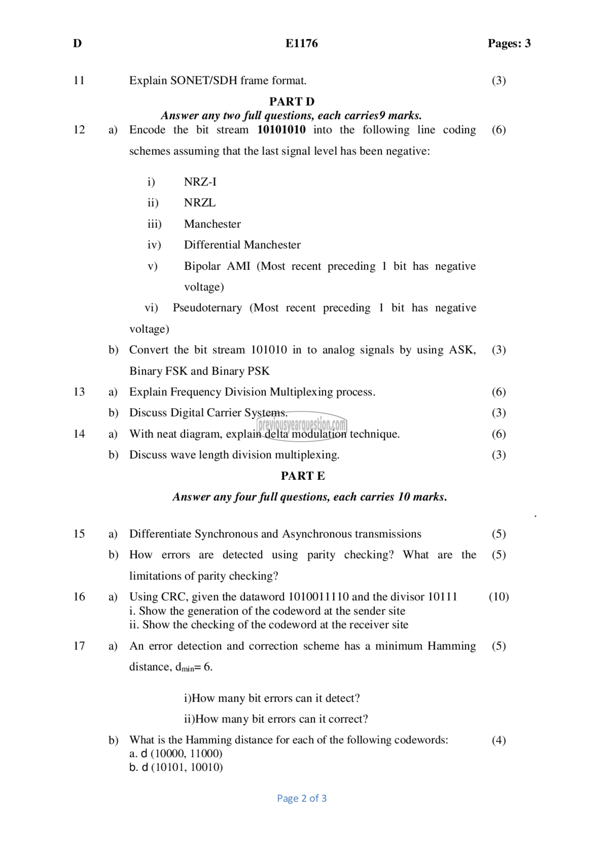 Question Paper - Data Communication-2