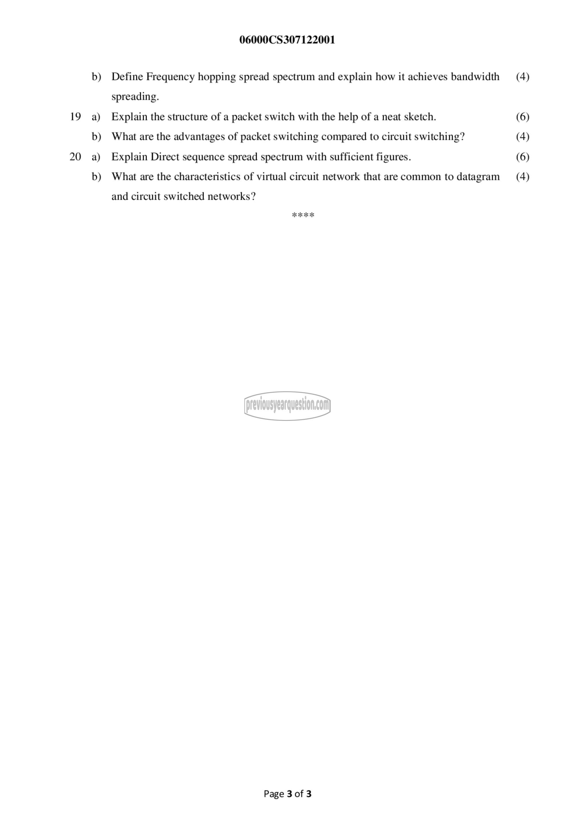 Question Paper - Data Communication-3