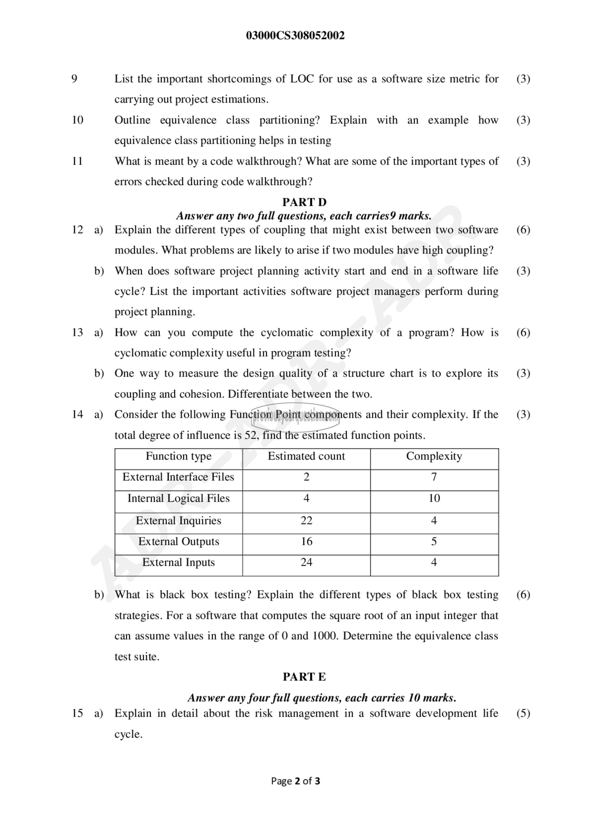 Question Paper - Software Engineering and Project Management-2