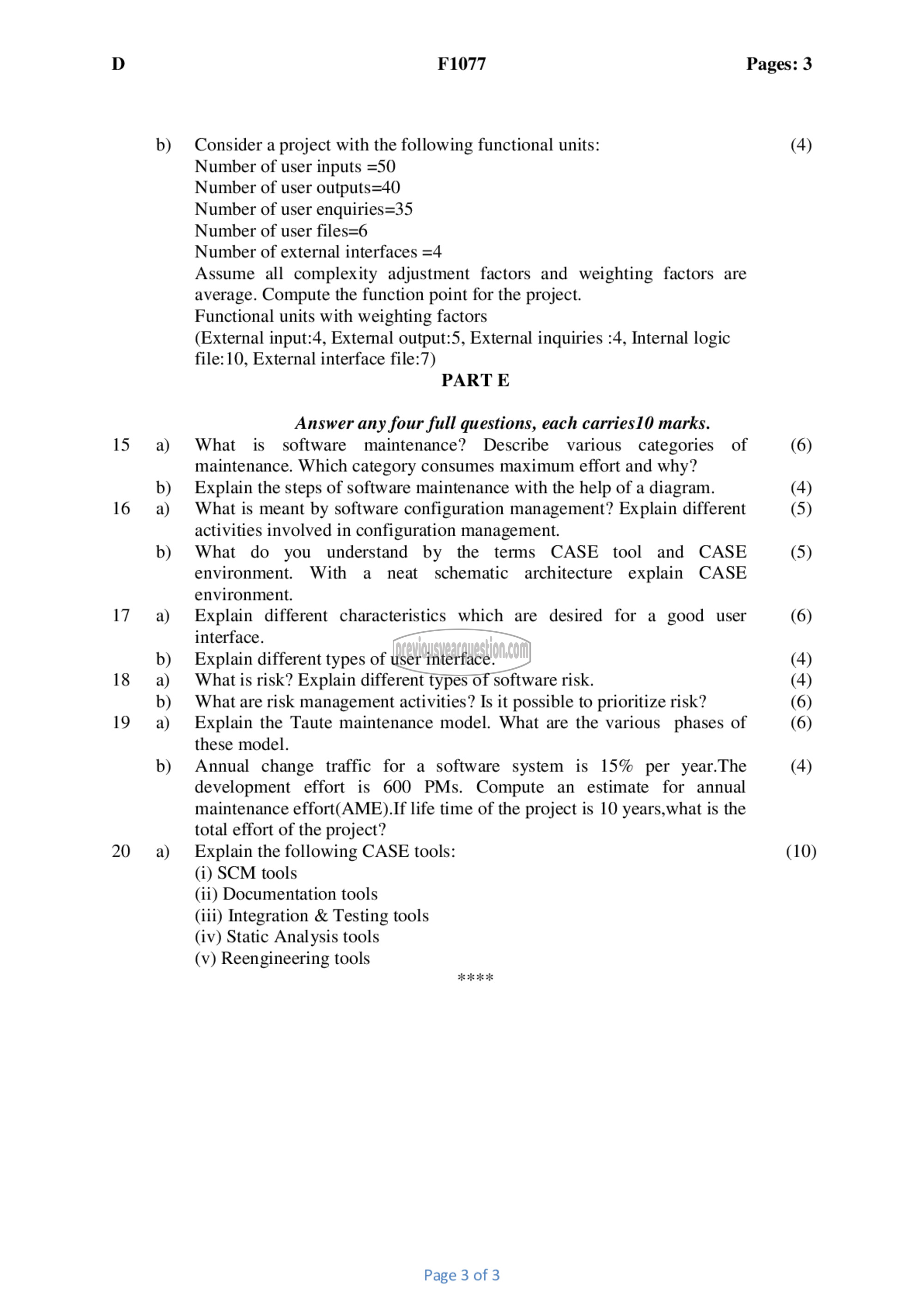 Question Paper - Software Engineering and Project Management-3