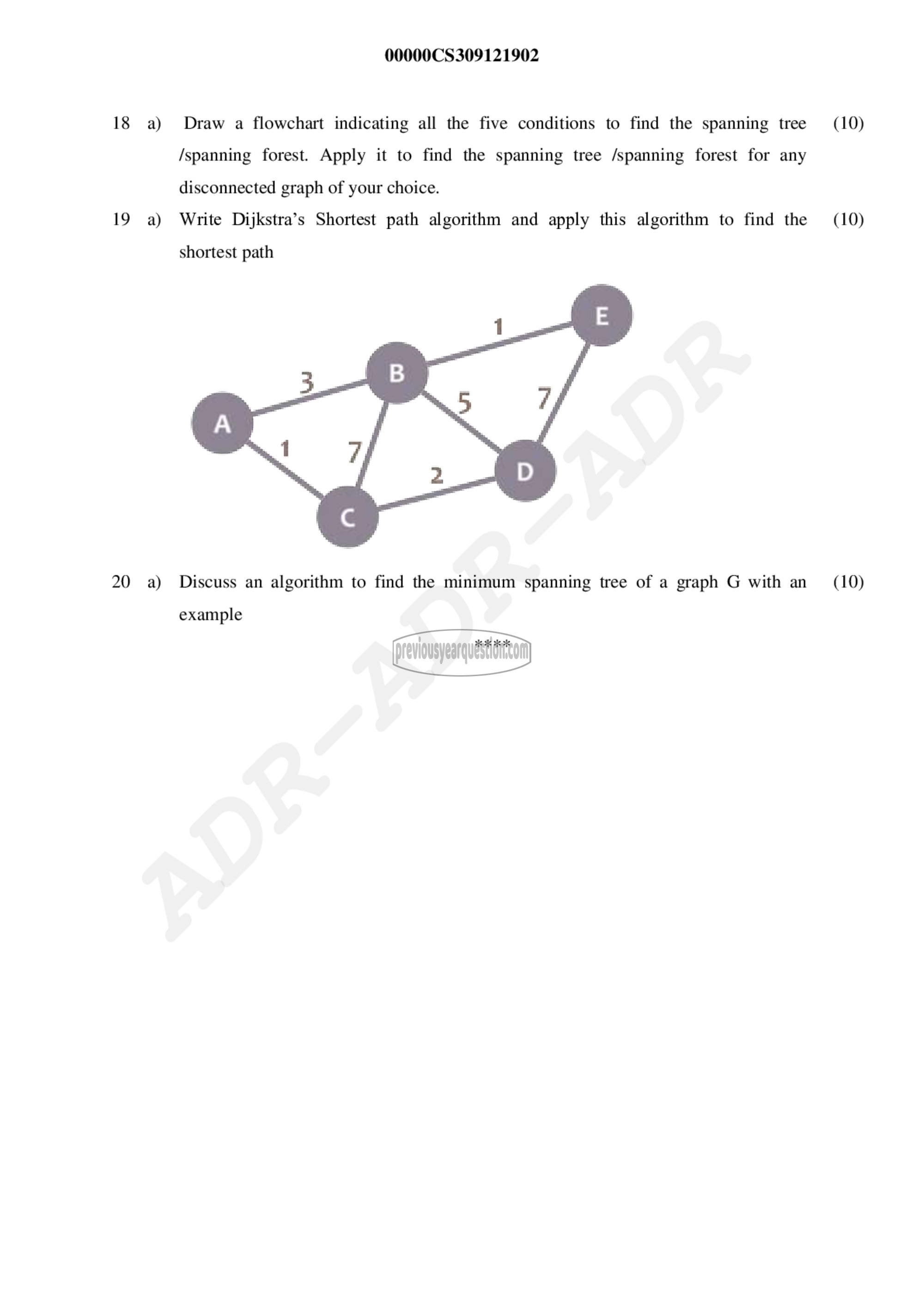 Question Paper - Graph Theory and Combinatorics-5