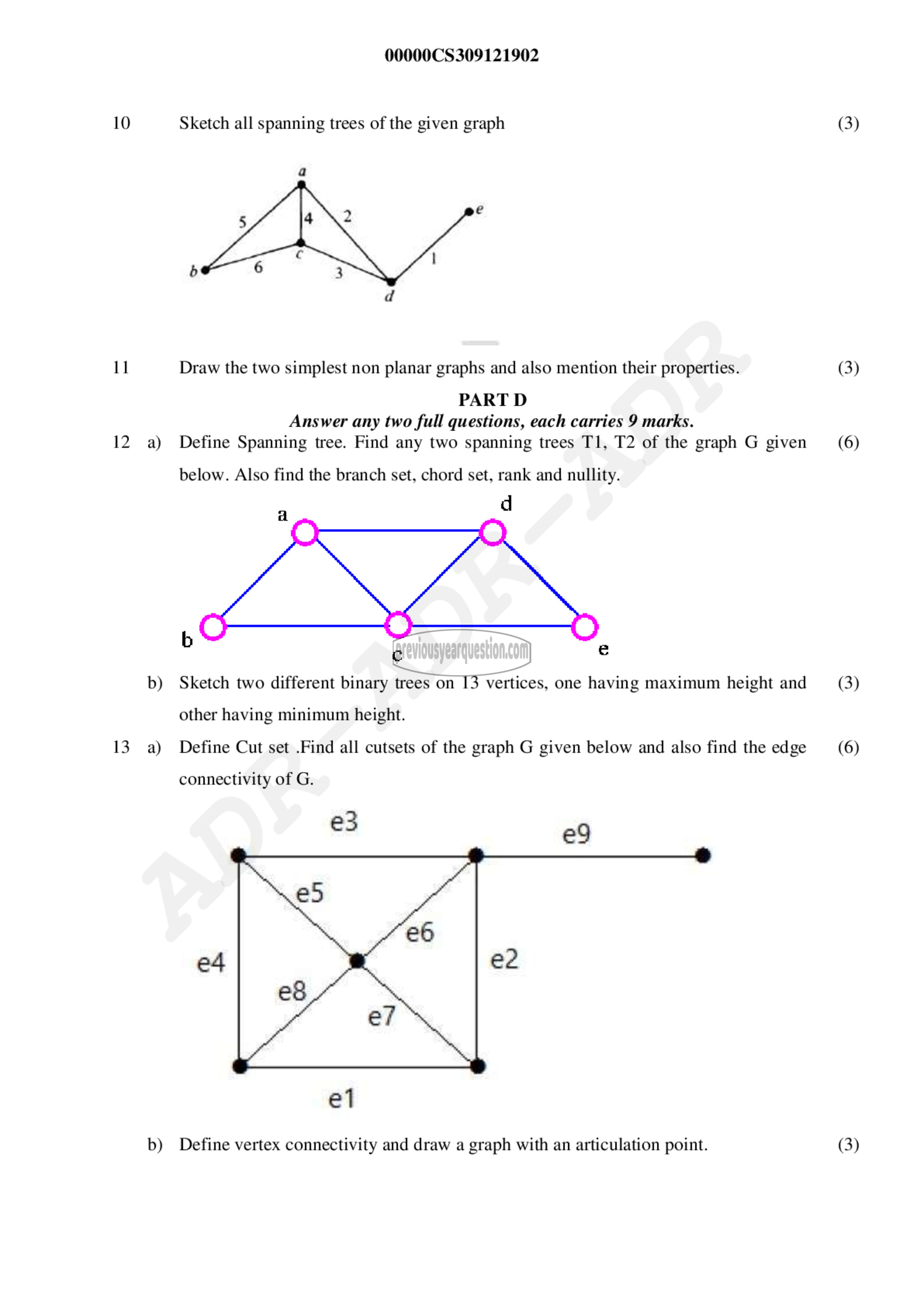 Question Paper - Graph Theory and Combinatorics-3