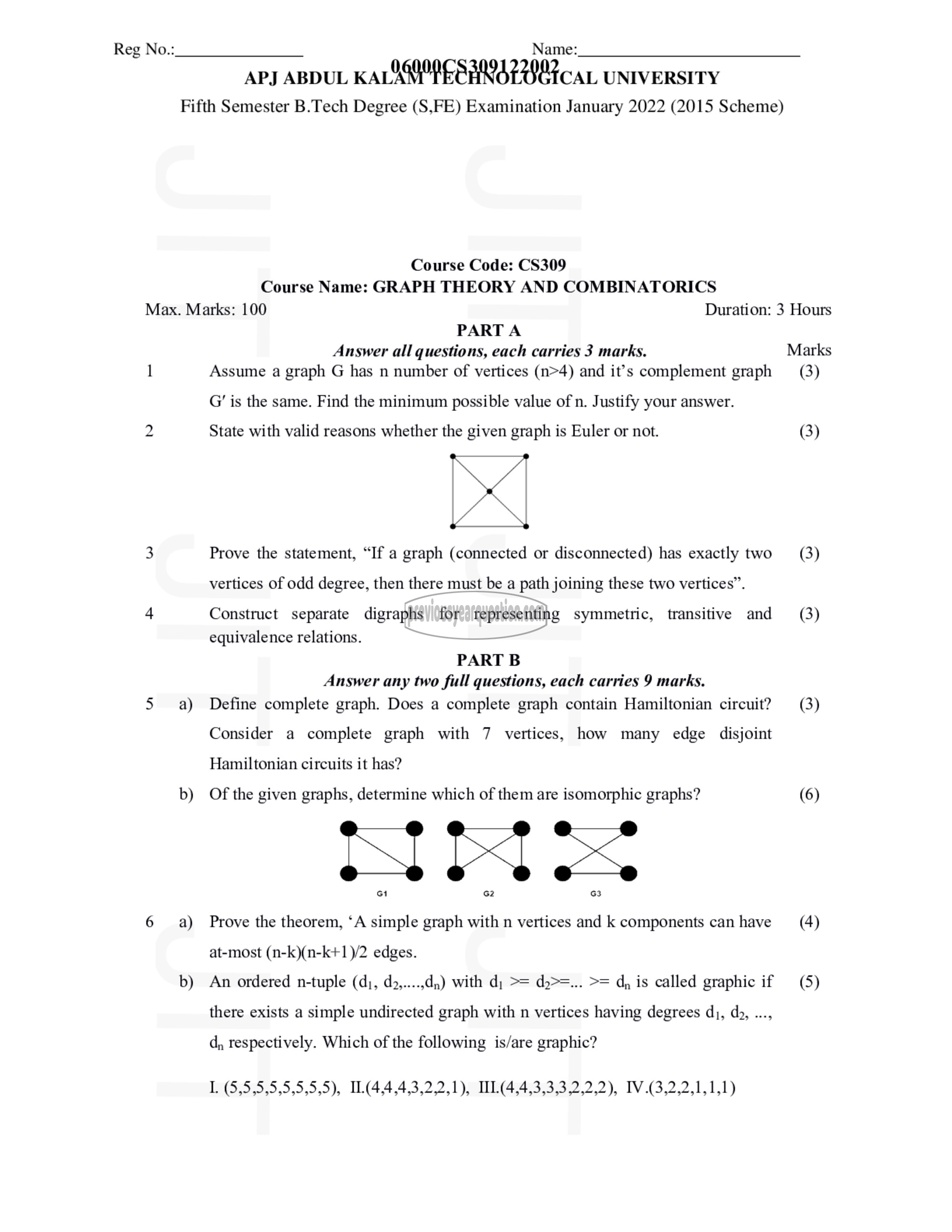 Question Paper - Graph Theory and Combinatorics-1