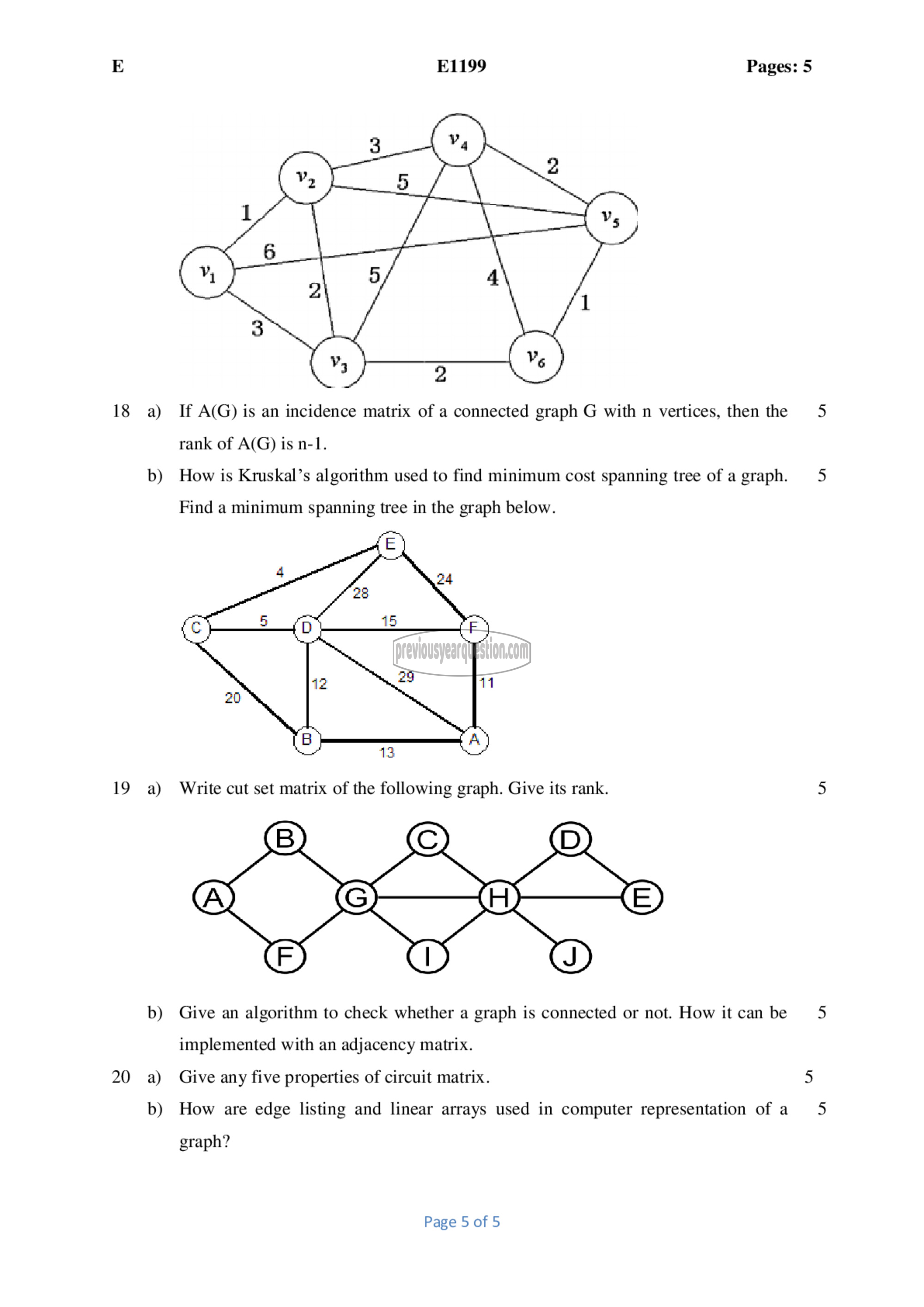 Question Paper - Graph Theory and Combinatorics-5