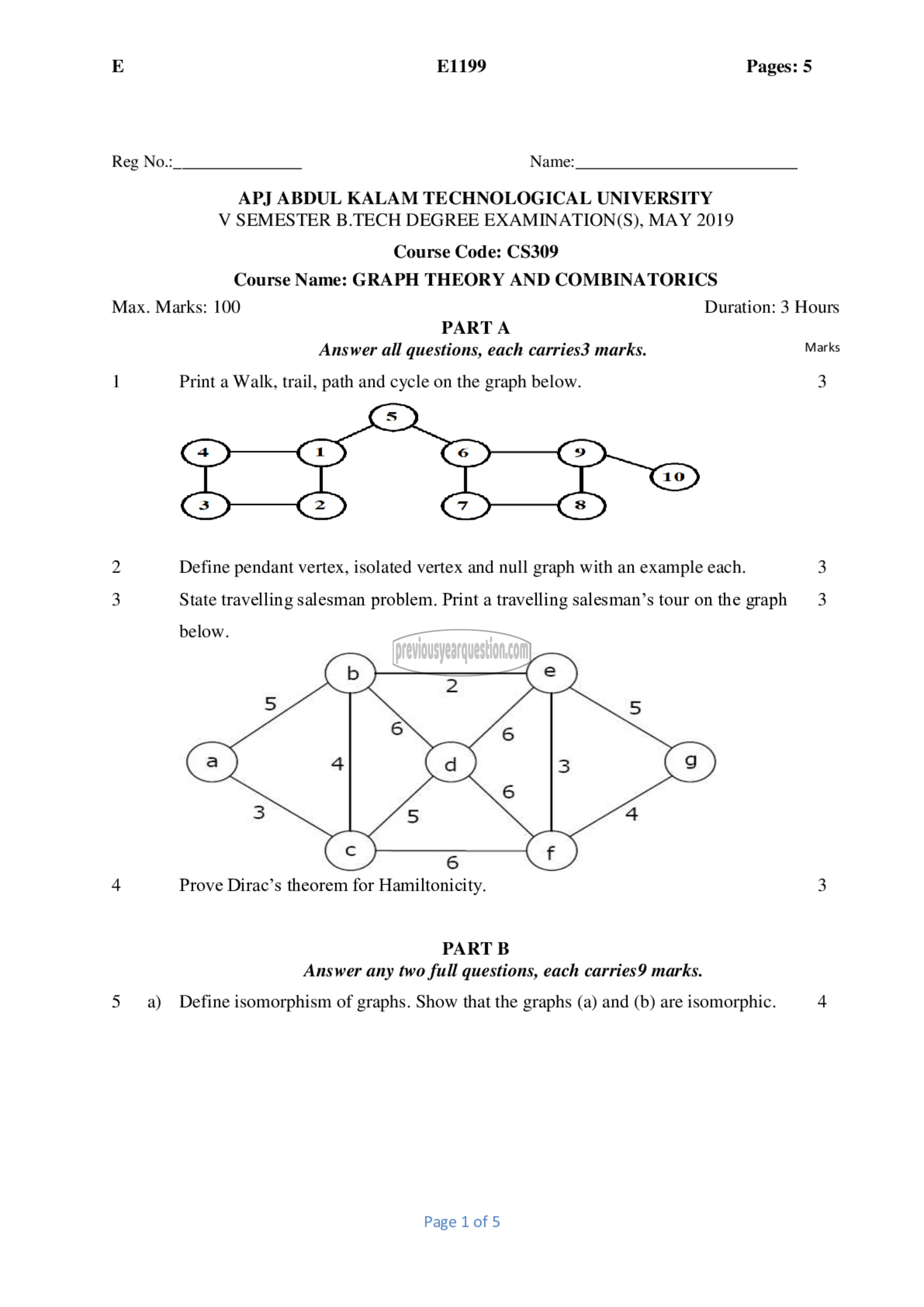 Question Paper - Graph Theory and Combinatorics-1