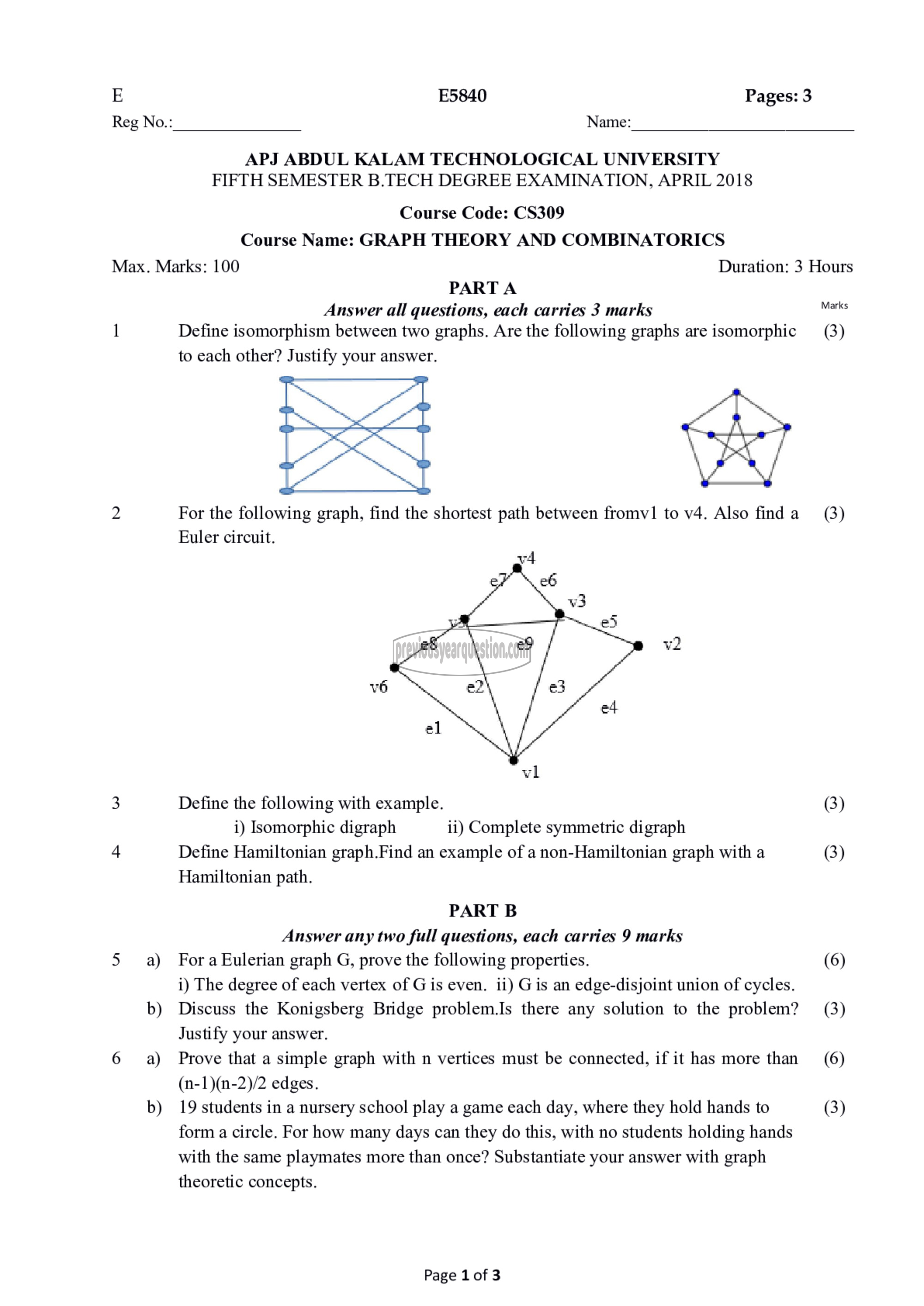 Question Paper - Graph Theory and Combinatorics-1