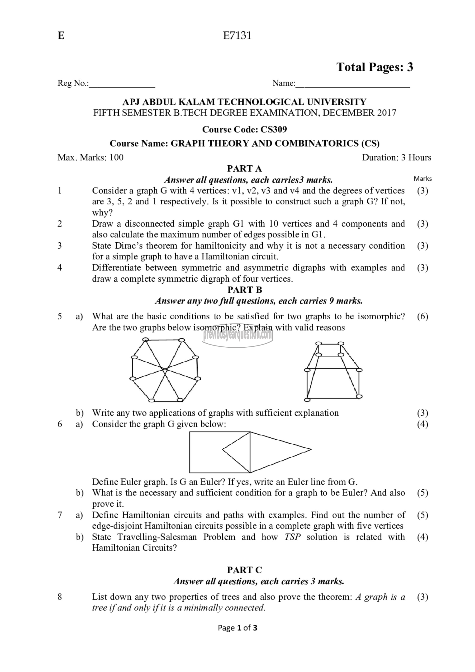 Question Paper - Graph Theory and Combinatorics-1