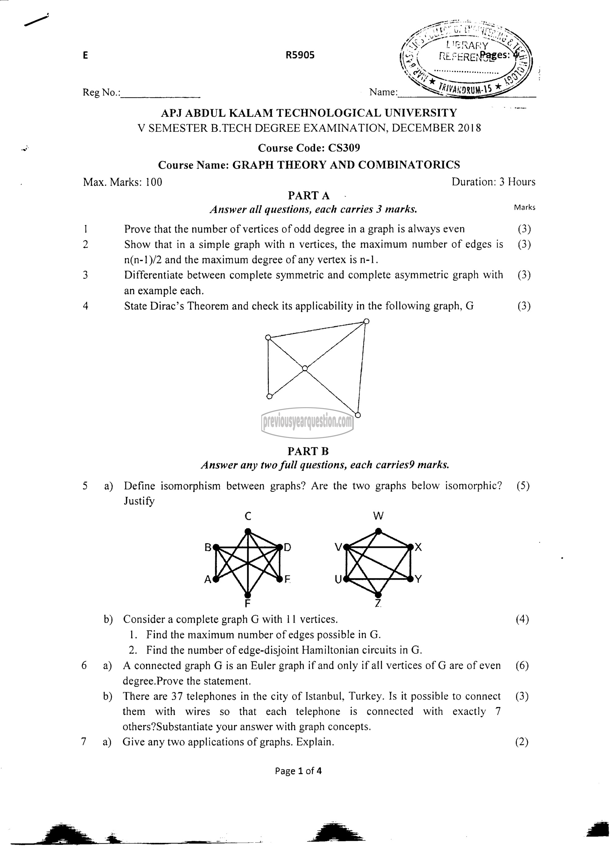 Question Paper - Graph Theory and Combinatorics-1