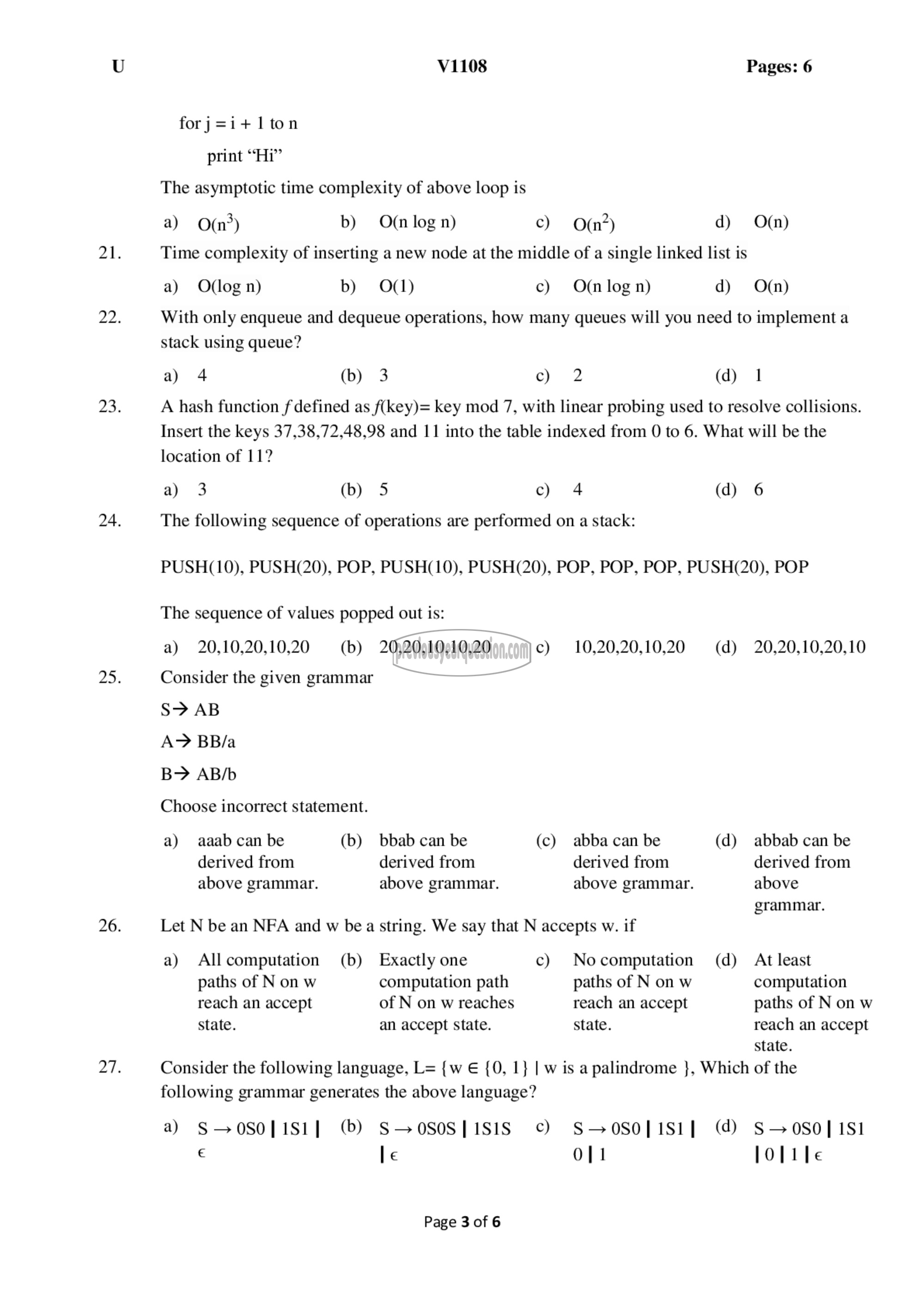 Question Paper - Comprehensive Exam-3