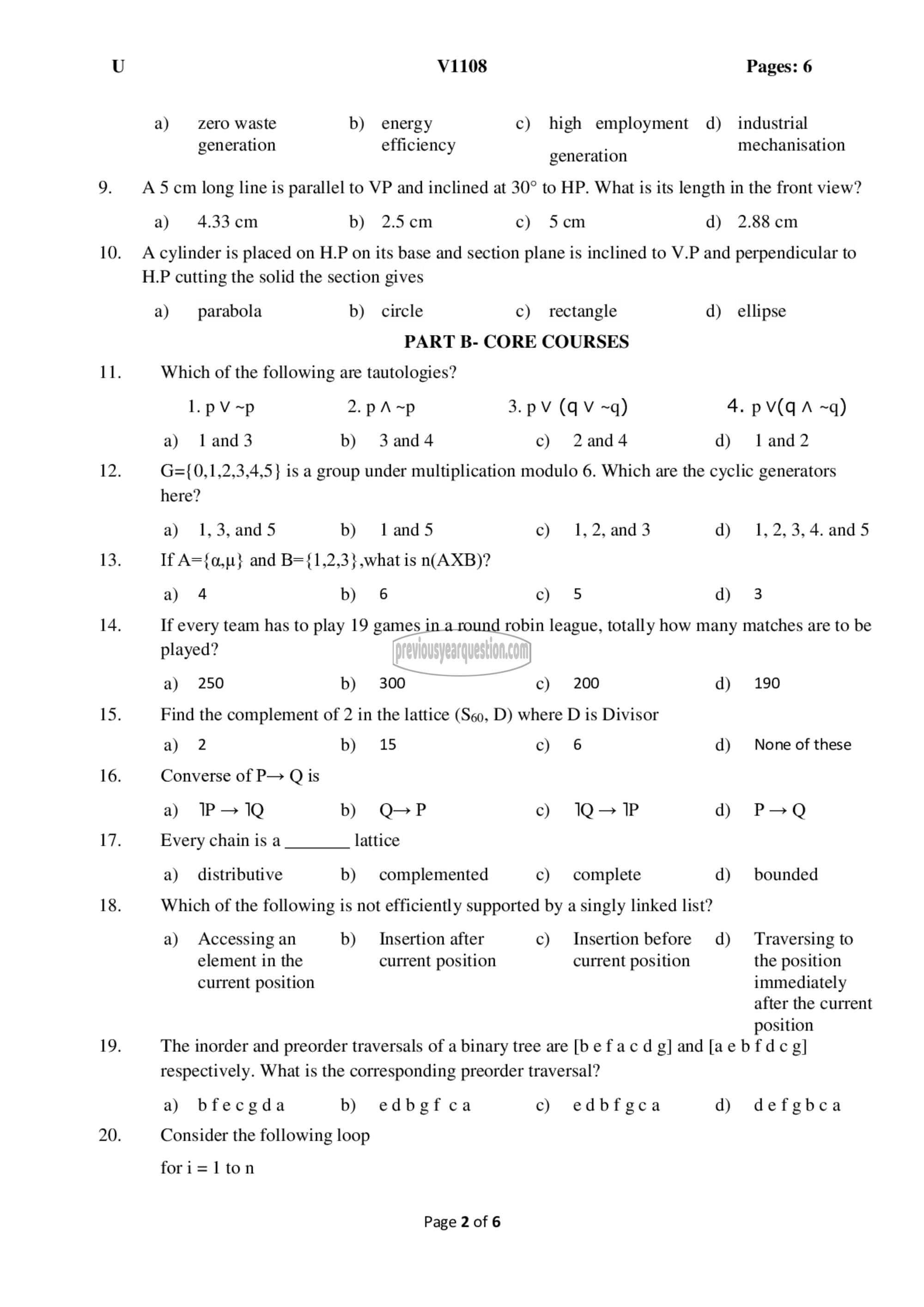 Question Paper - Comprehensive Exam-2