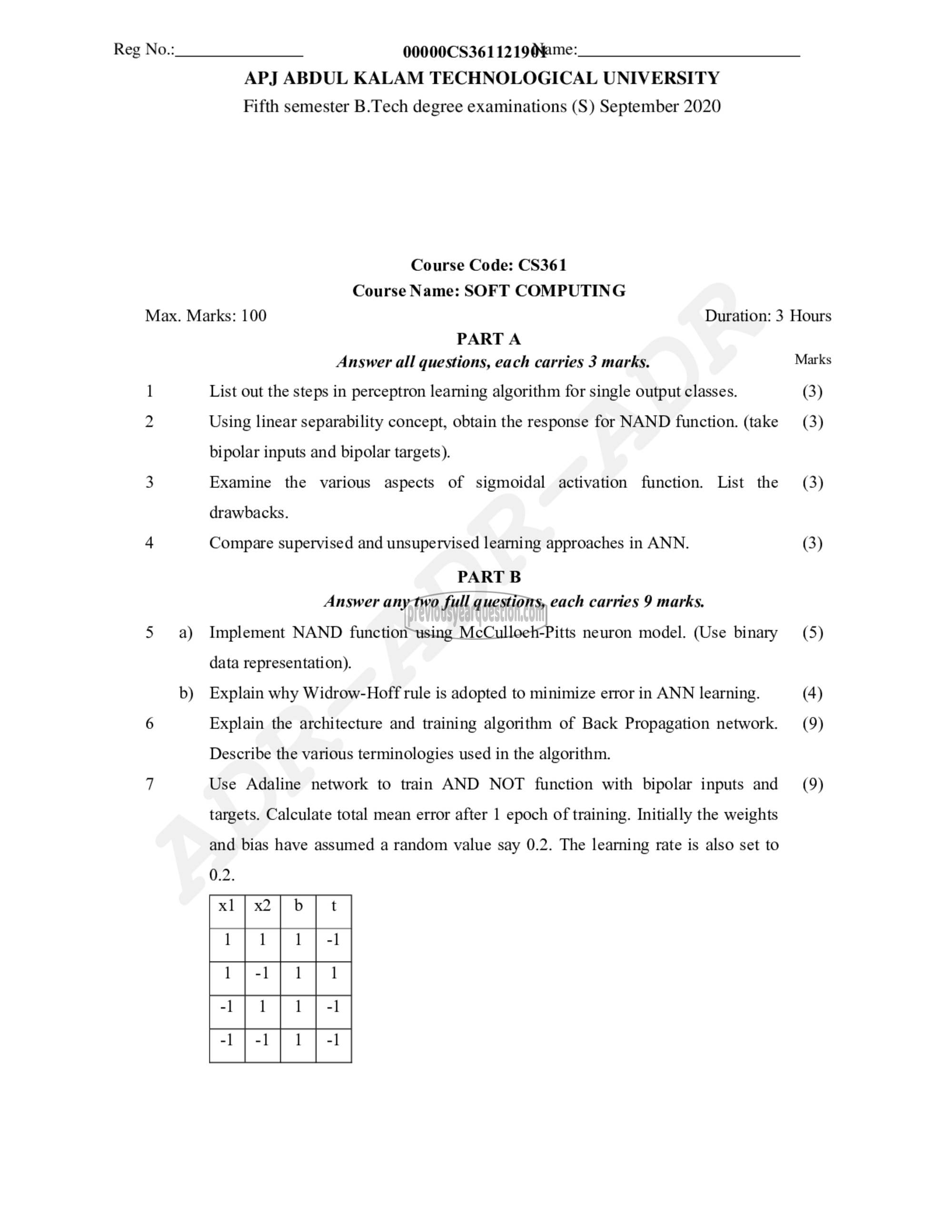 Question Paper - Soft Computing-1