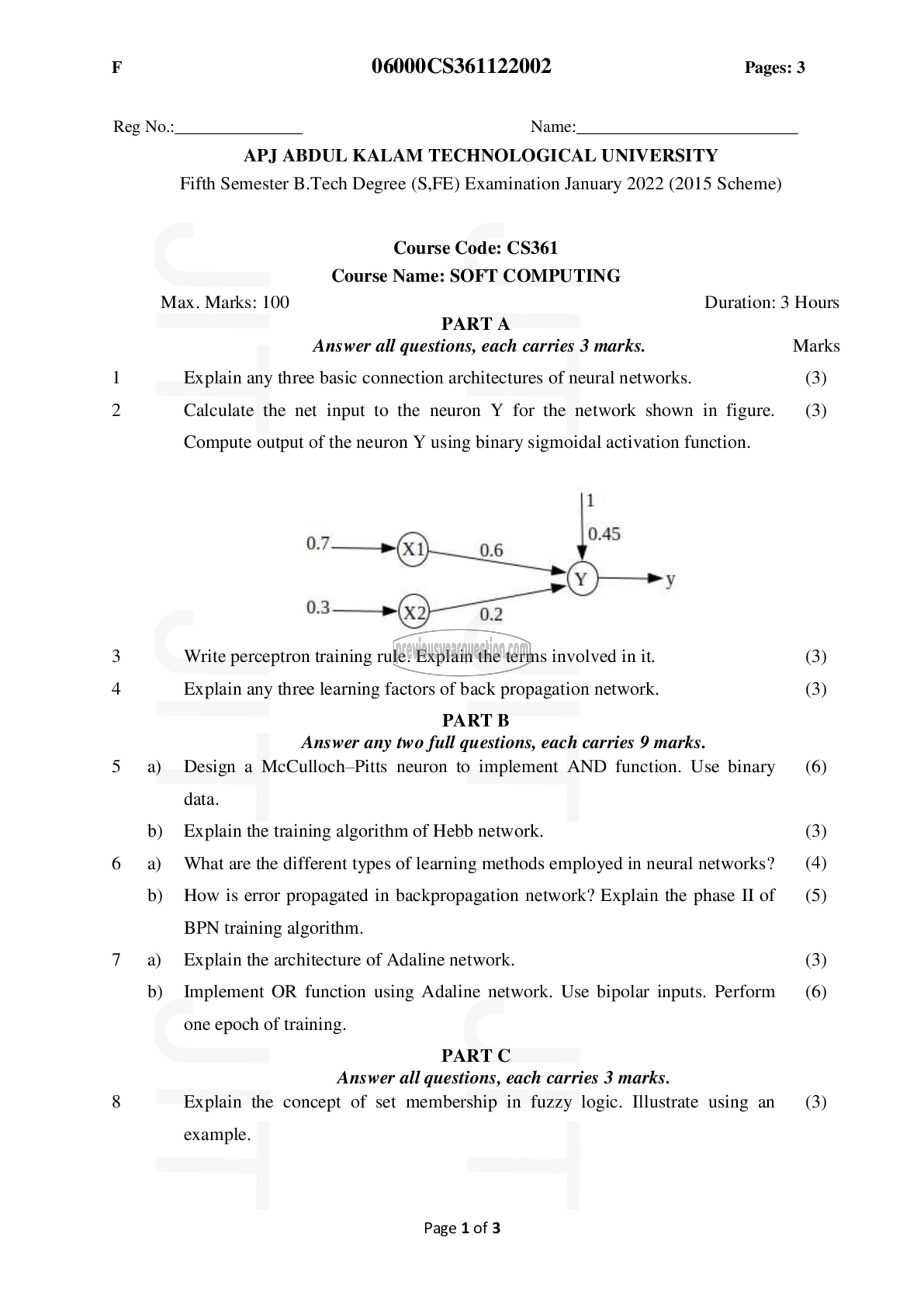 Question Paper - Soft Computing-1