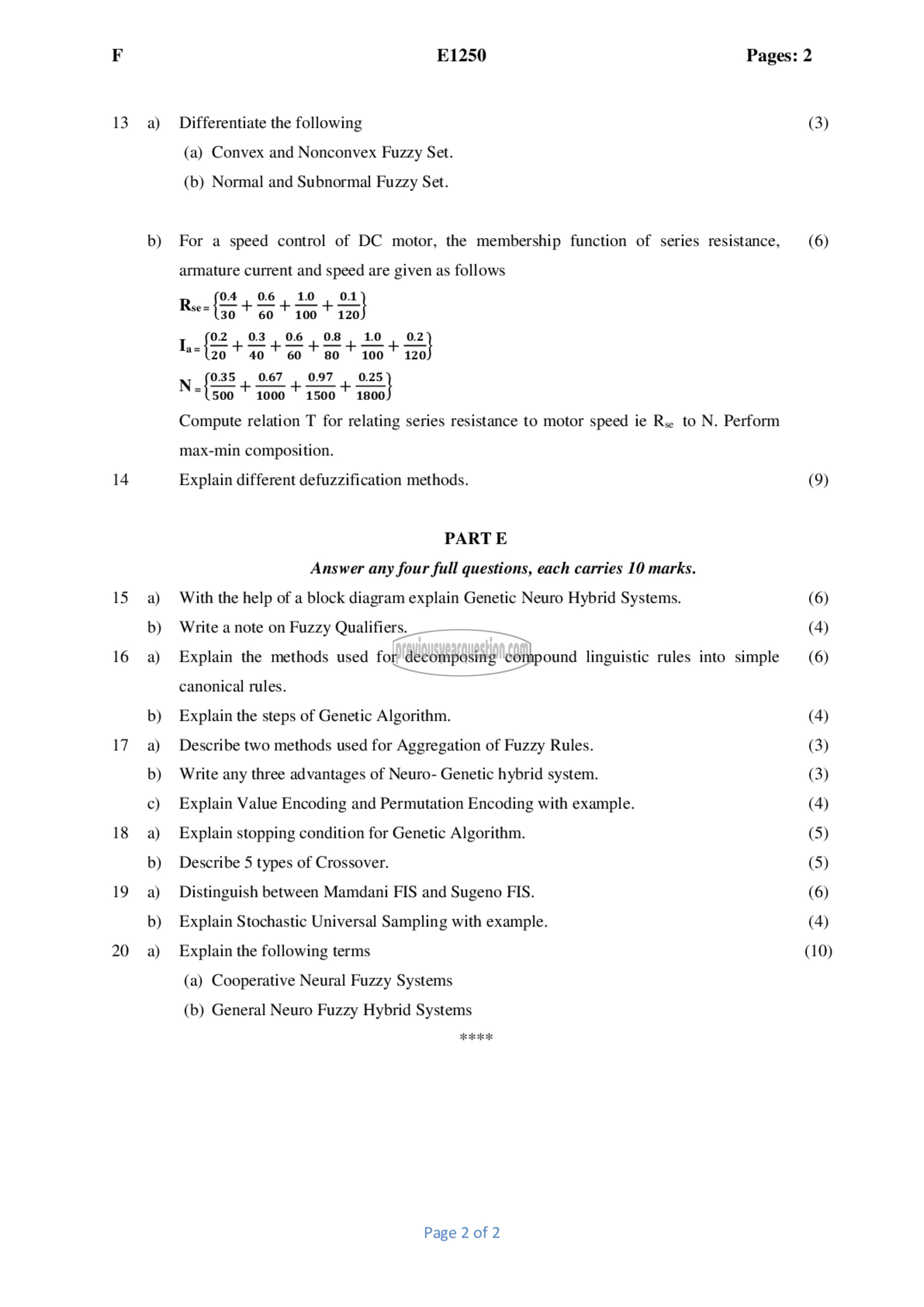 Question Paper - Soft Computing-2