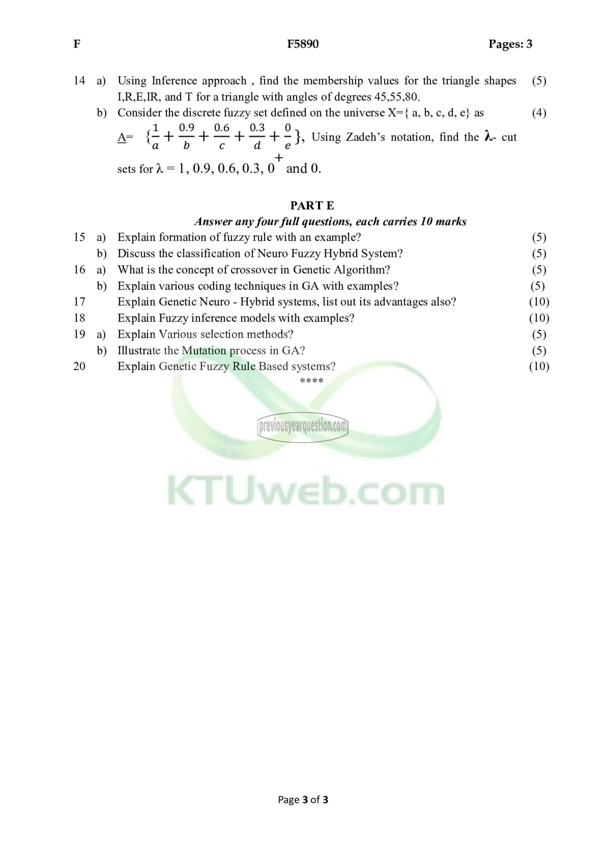 Question Paper - Soft Computing-3