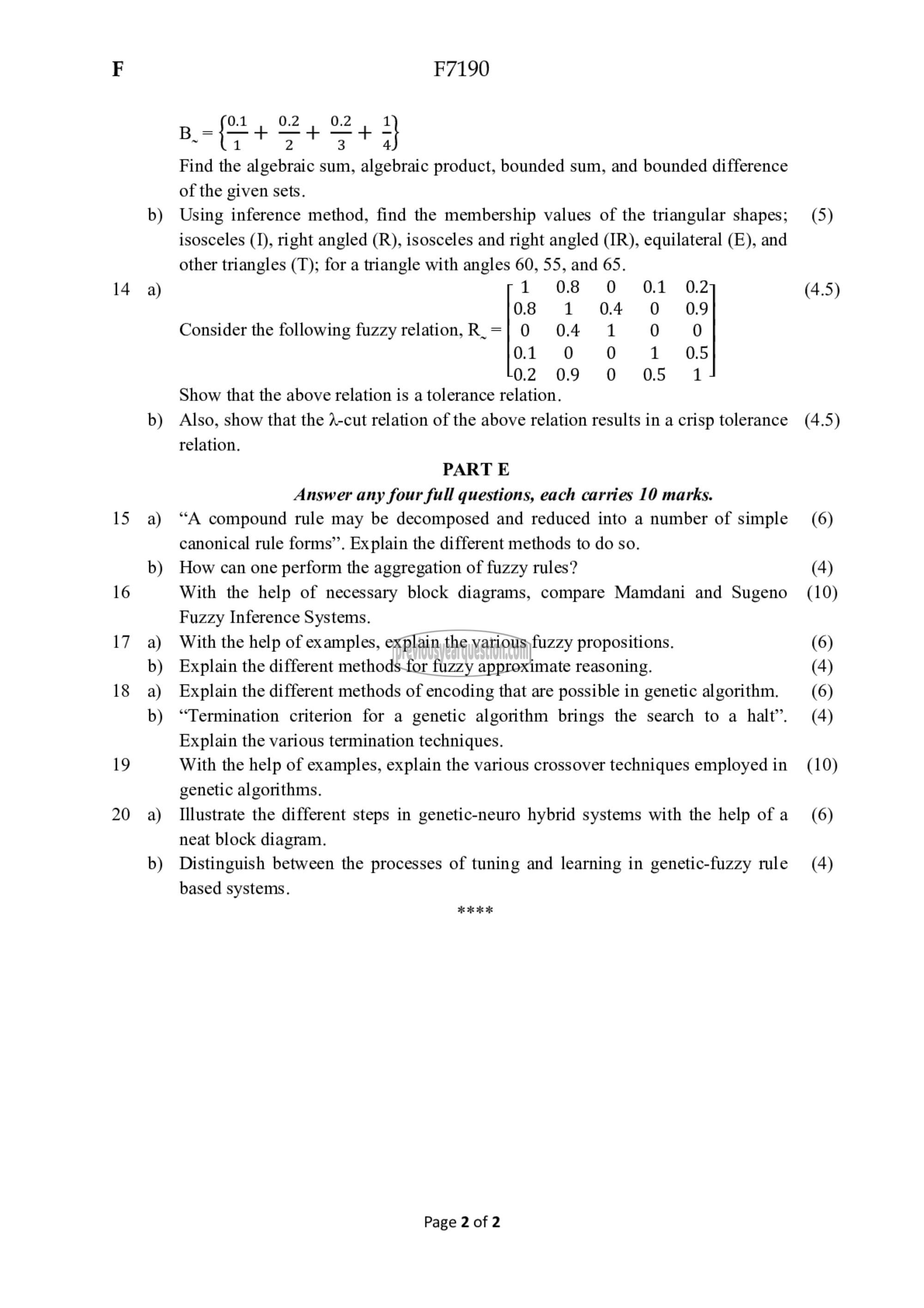 Question Paper - Soft Computing-2