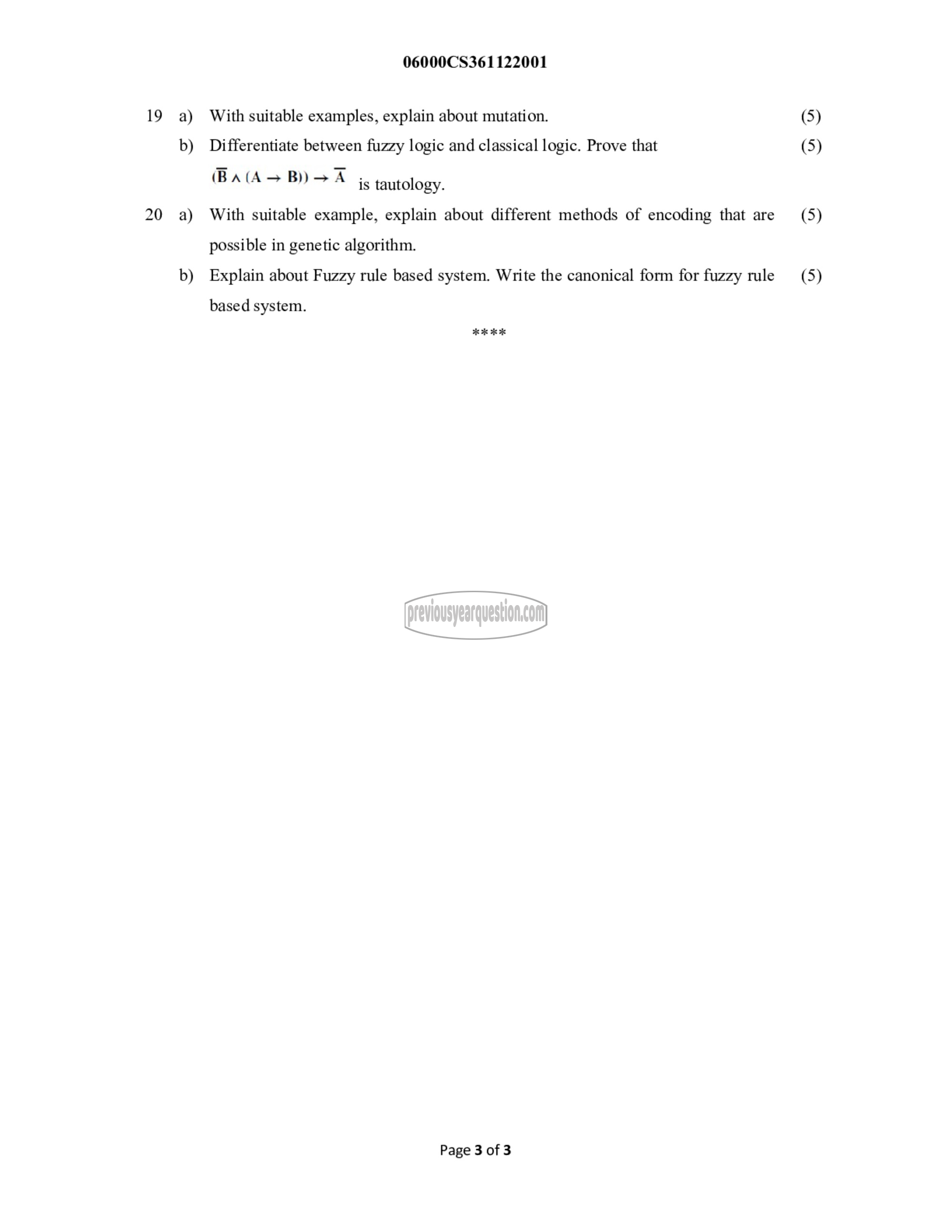 Question Paper - Soft Computing-3