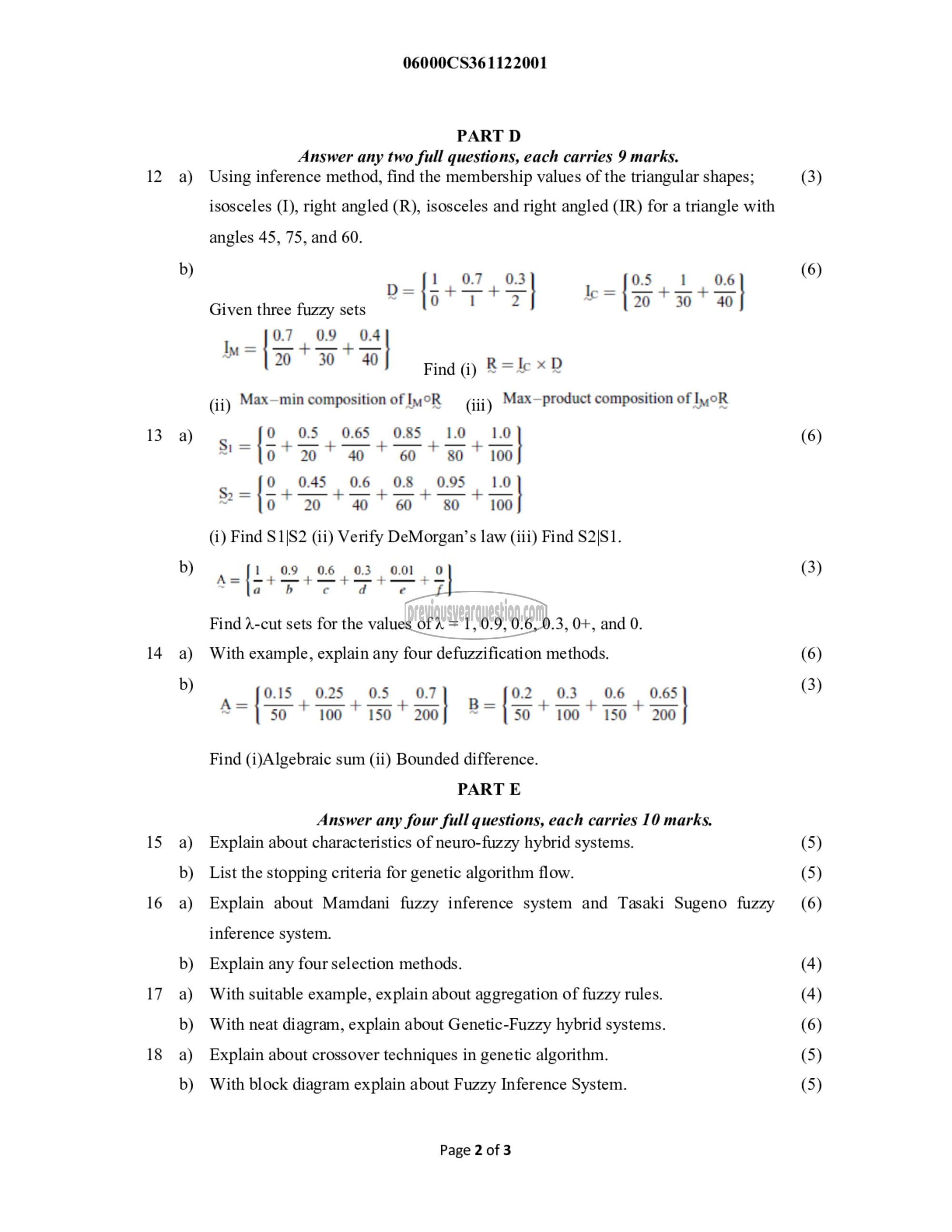 Question Paper - Soft Computing-2