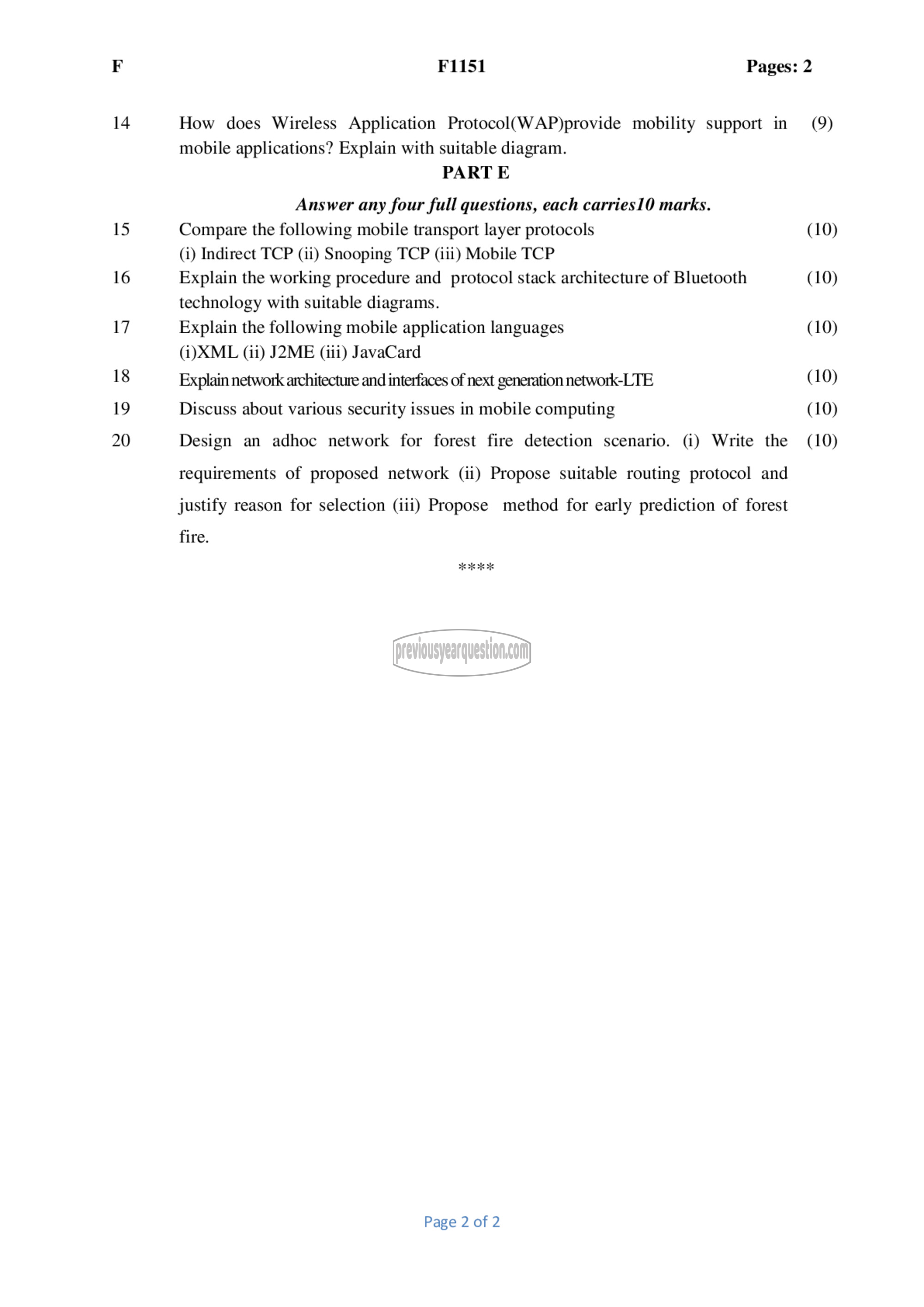 Question Paper - Mobile Computing-2