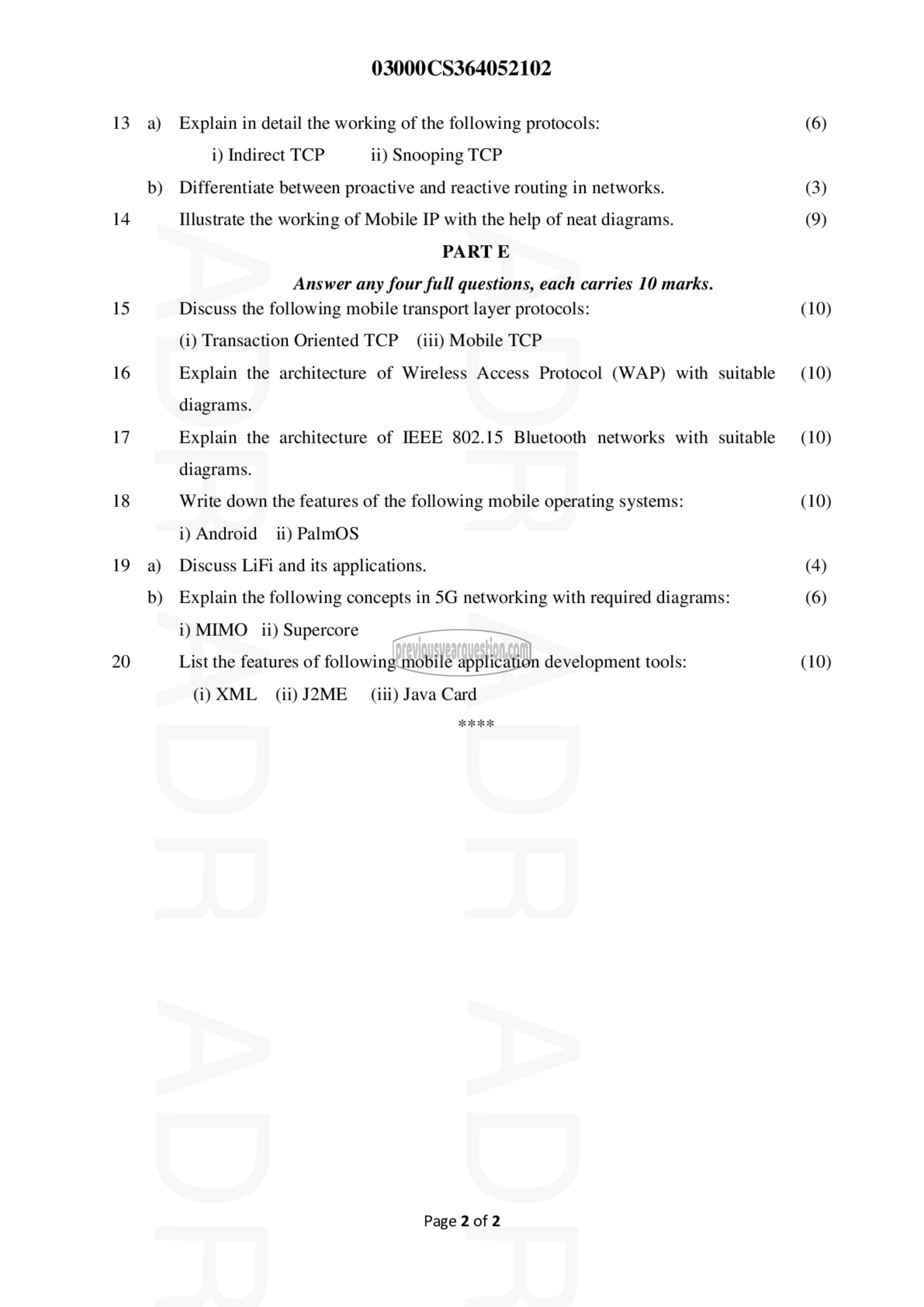 Question Paper - Mobile Computing-2