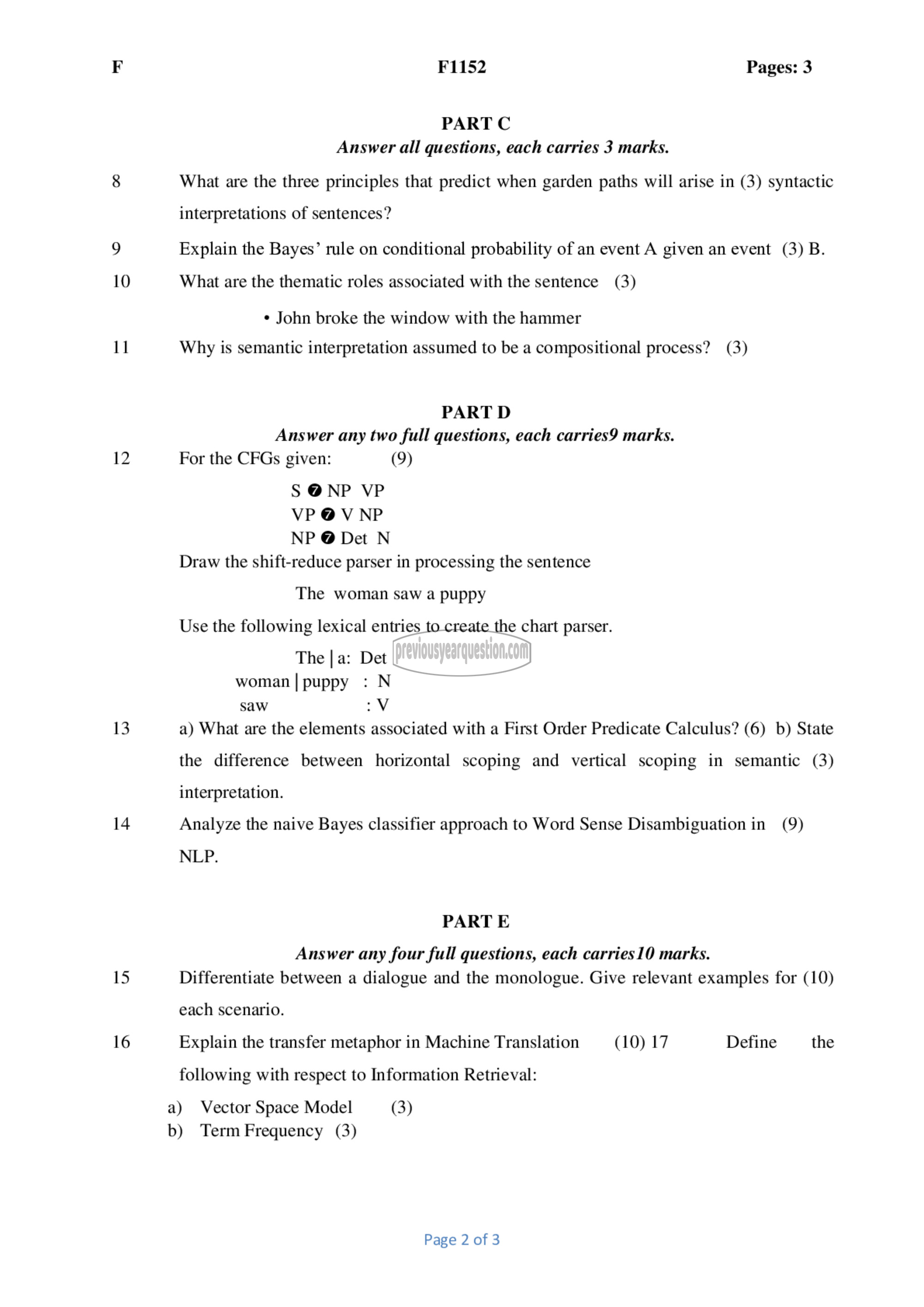 Question Paper - Natural Language Processing-2