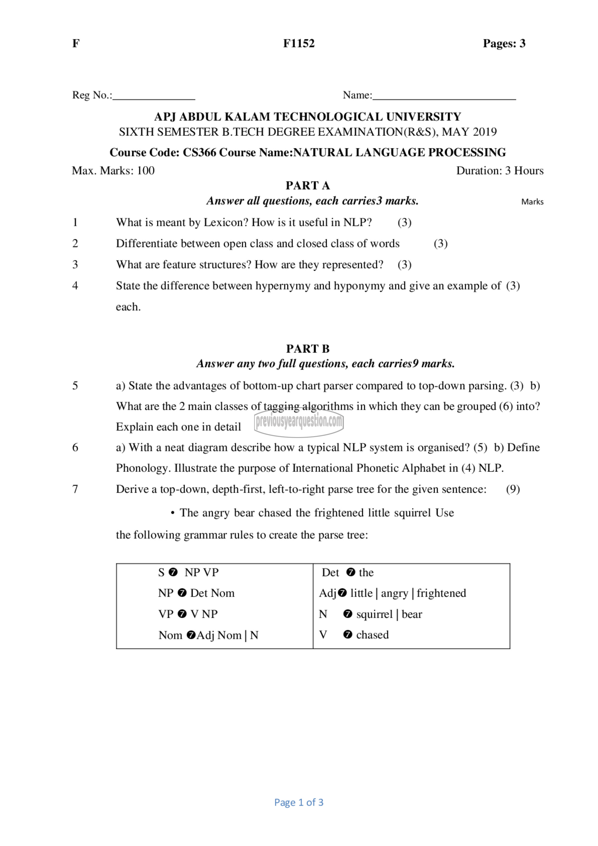 Question Paper - Natural Language Processing-1